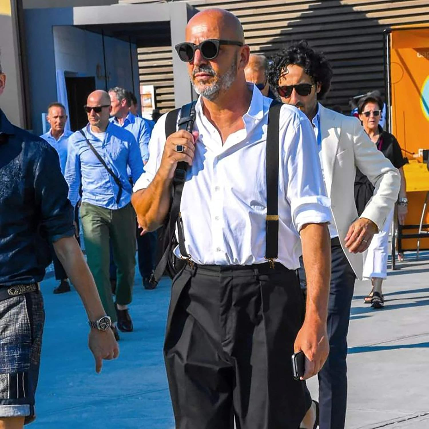 ZANZER 2 Packs Suspenders Braces for Men Heavy Duty, Adjustable Elastic X Back Suspender(B) image number 4