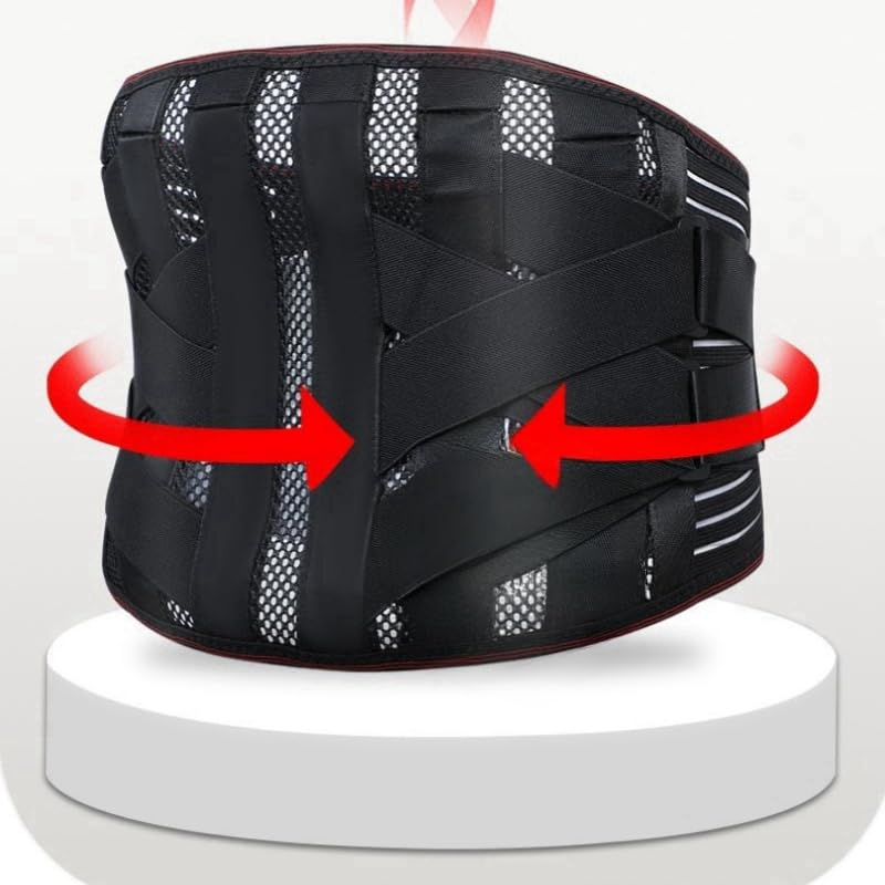 Back Brace Support Belt-Work Back Brace Lumbar Support for Back Pain, Sciatica, Scoliosis, Herniated Disc Adjustable Support Straps-Lower ,Industrial Lower Back Pain Protection Belt in Construction, Mover, Warehouse Jobs for Men & Women (L) image number 2