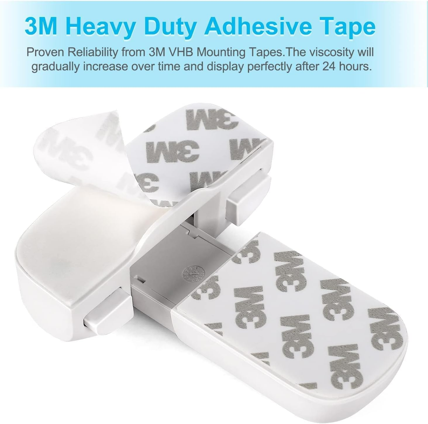 Refrigerator Lock, White Refrigerator Lock for Kids, Child Proof Refrigerator Freezer Door Lock, Child Proof Cabinet Locks, Fridge Lock for Toddlers and Kids, No Tools Need or Drill image number 3