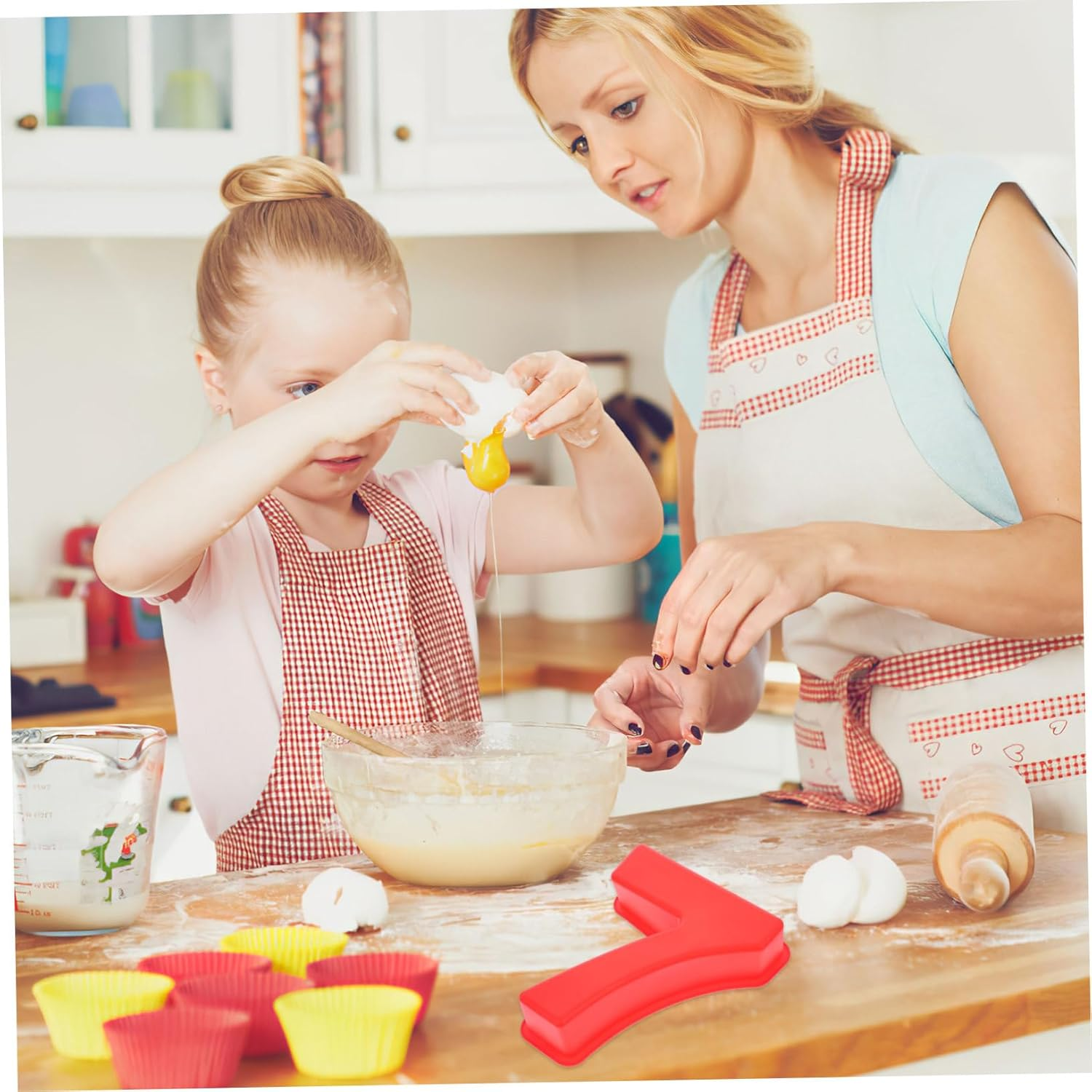 Number Cake Pans Set of 7 Silicone Moulds for Baking Non-Stick Easy to Clean for Home Baking image number 2