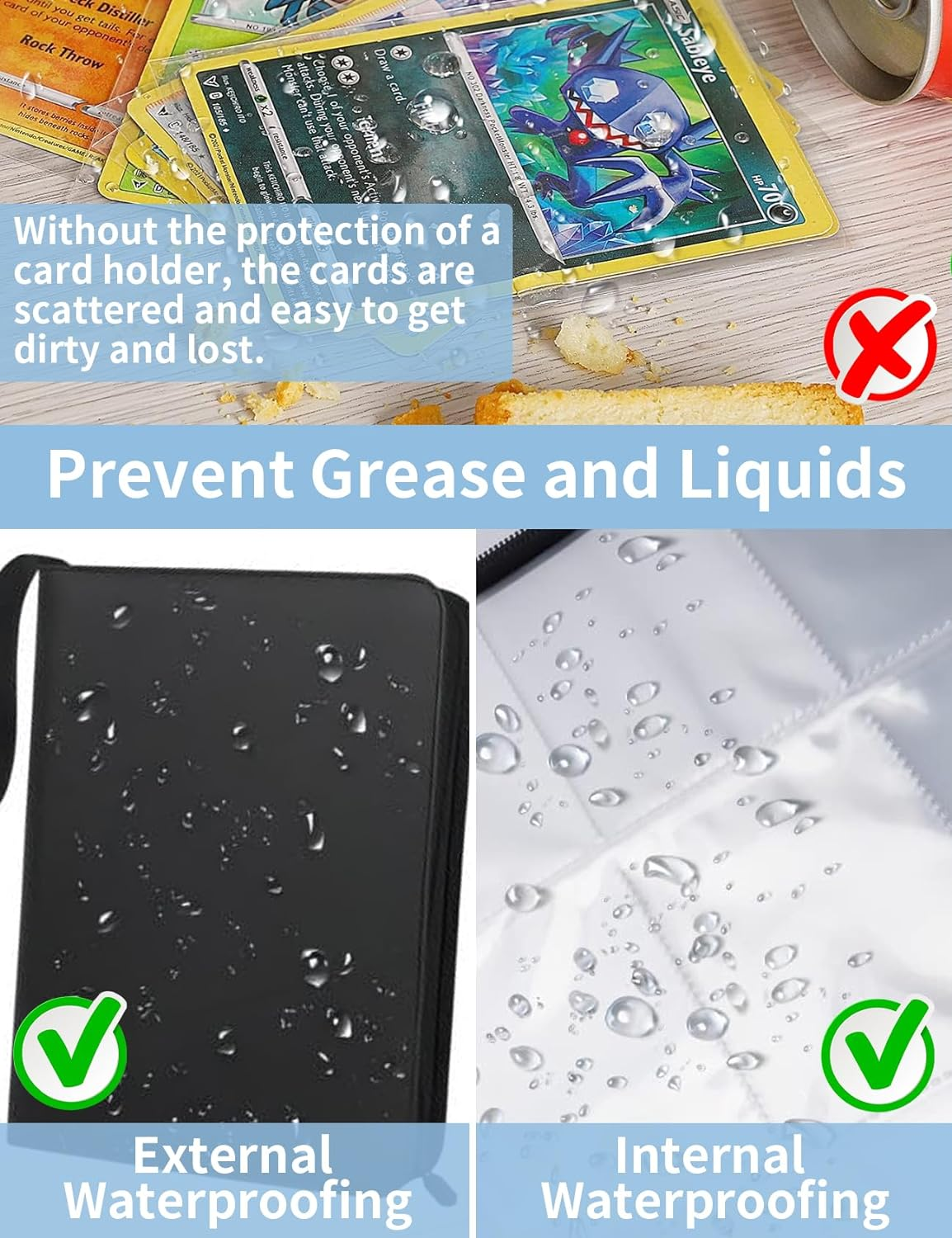 9 Pocket Card Binder, 900 Pockets Card Holder Folder Collector, Double Sided Pocket PU Card Collection Binder, Premium Zip Albums for MTG, TCG, Sports, Game Trading Cards (Green) image number 2