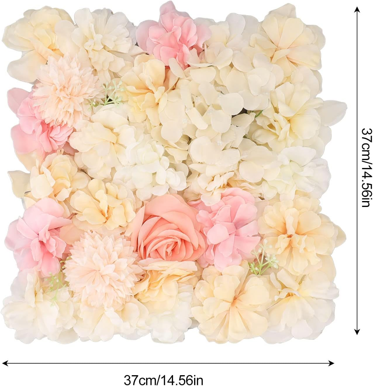 Artificial Flower Wall Panels Silk Simulation Rose Flowing Decoration for the Celebration of the 15X15In Wedding (Yellow and Pink) image number 6