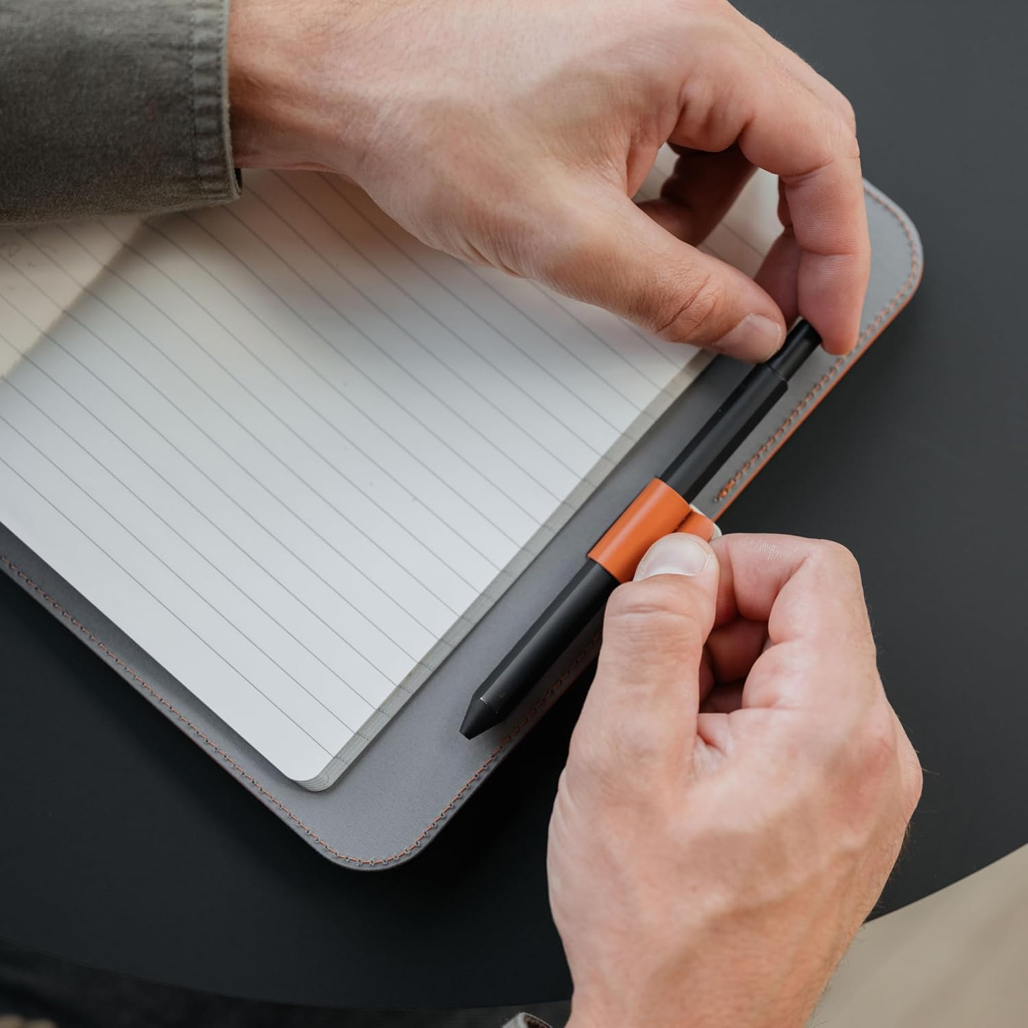 Orbitkey Compendium | Beautiful and Secure Notebook Cover | Pen Holder | Hidden Card Storage (Terracotta, A5) image number 5