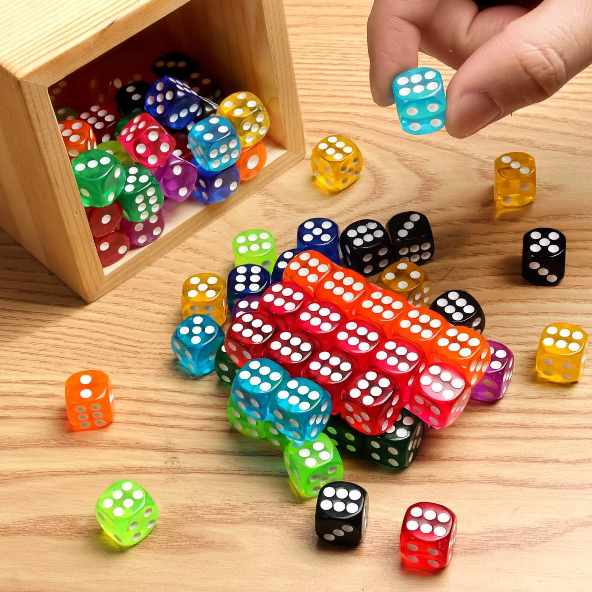14Mm Game Dice Set, 6 Sided Colorful Dice for Board Games, Math Learning, Dice for Classroom, Party Favors (50 Pack) image number 3