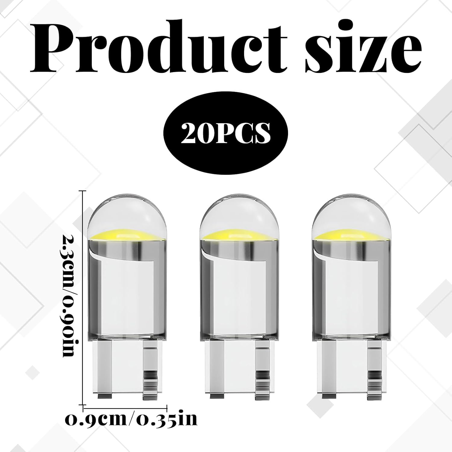 T10 Led Bulb, 20Pcs Car Led Lights Interior, Led Car Lights, Replacement Bulb for License Plate Lights, Dome Map Light, Courtesy Light Bulbs, 168 2825 T10 W5W 6000K 3030 Bright Chips LED image number 2