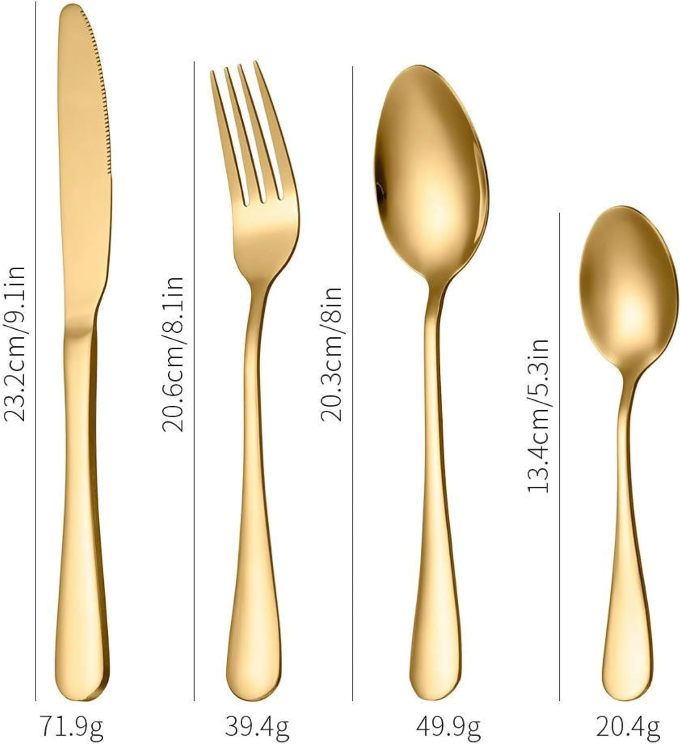 Harmony House Royal Luxurious 24 Piece Gold Stainless Steel Gold Cutlery Set