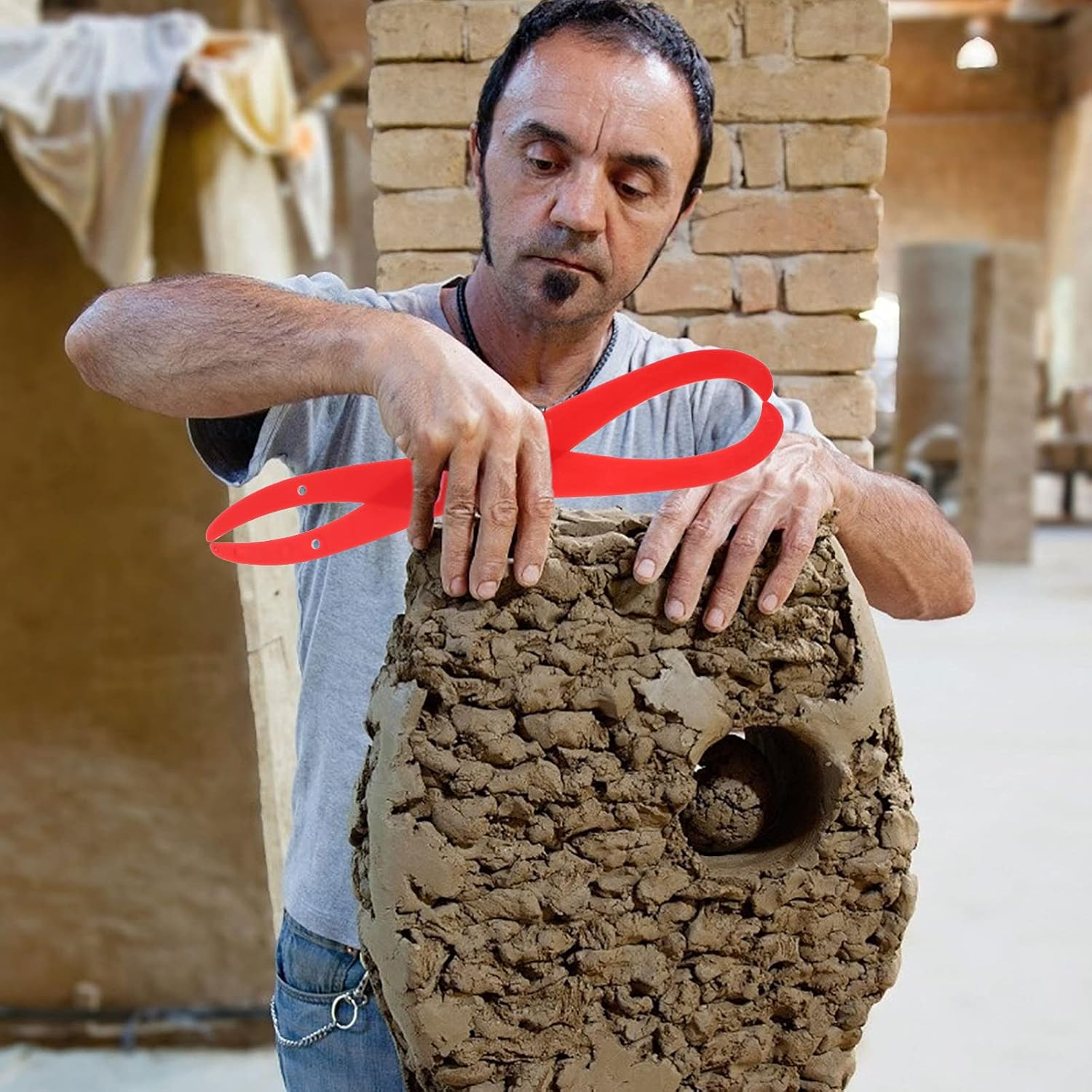 COHEALI Pottery Tools Bent- Leg Plastic Caliper Clay Sculpture Tools Ceramic Measuring Pottery Tool Pottery Calipers for Carving Shaping Sculpting Beginners DIY Craft Caliper Measuring Tool image number 4