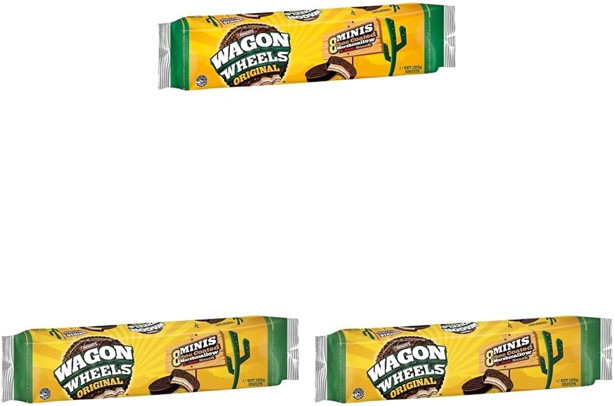 Arnott'S Original Mini Wagon Wheels, Marshmallow, Jam and Biscuit, 190 G image number 1