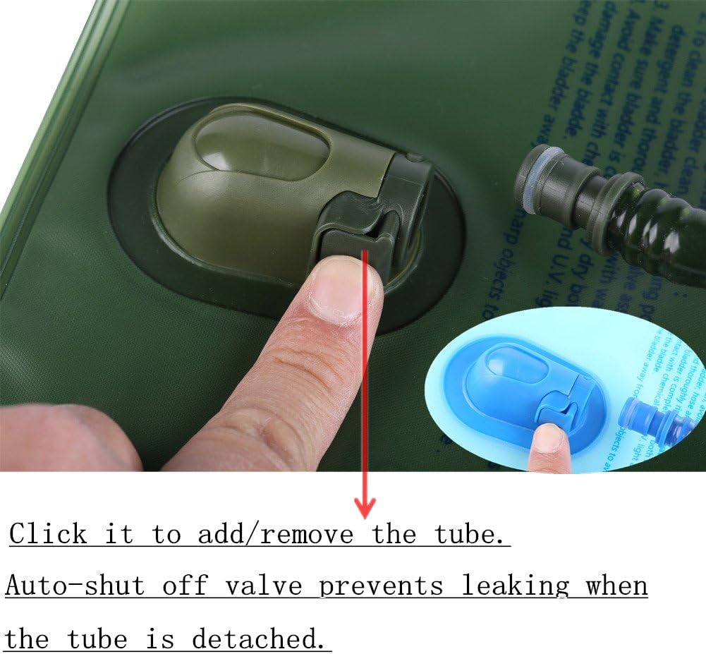 Hydration Bladder 2 Liter/70 Oz - Pack of 2(1 Piece Blue+1 Piece Armygreen) - BPA Free Hydration Pack, for Hiking Biking Climbing Cycling Running (2 Pack)