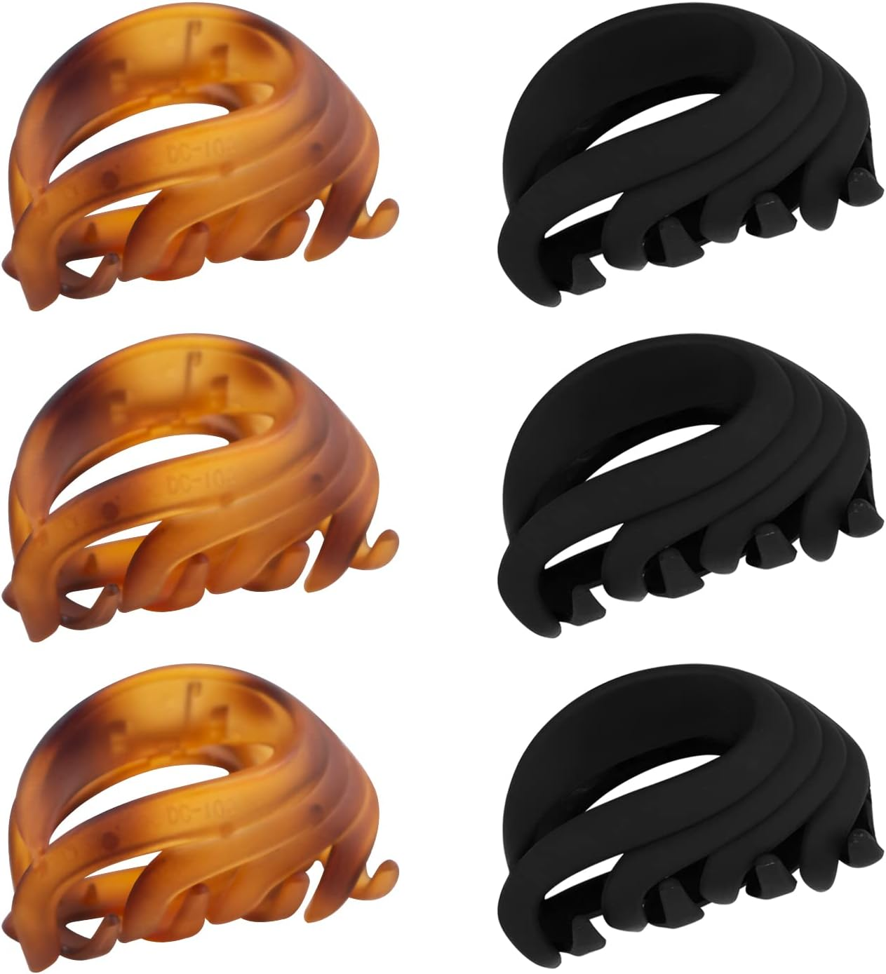 Claw Clips for Thin, Fine to Medium Hair - 2.6 Inch Strong Matte Flower Jaw Clips with Non-Slip Grip for Women, Girls & Kids, Gift Box Included (Black, Brown)