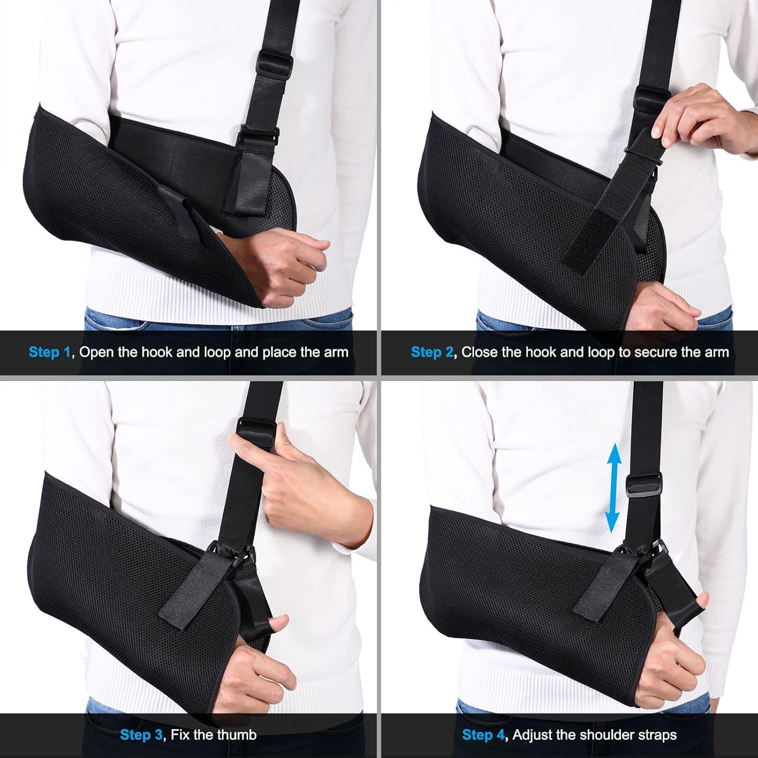 Arm Sling - Shoulder Retainer Arm Elbow Wrist, Adjustable Shoulder Rotator Sleeve Support Bracket for Men and Women, Breathable Rotator Cuff Shoulder Pad, Left Arm and Right Arm image number 6