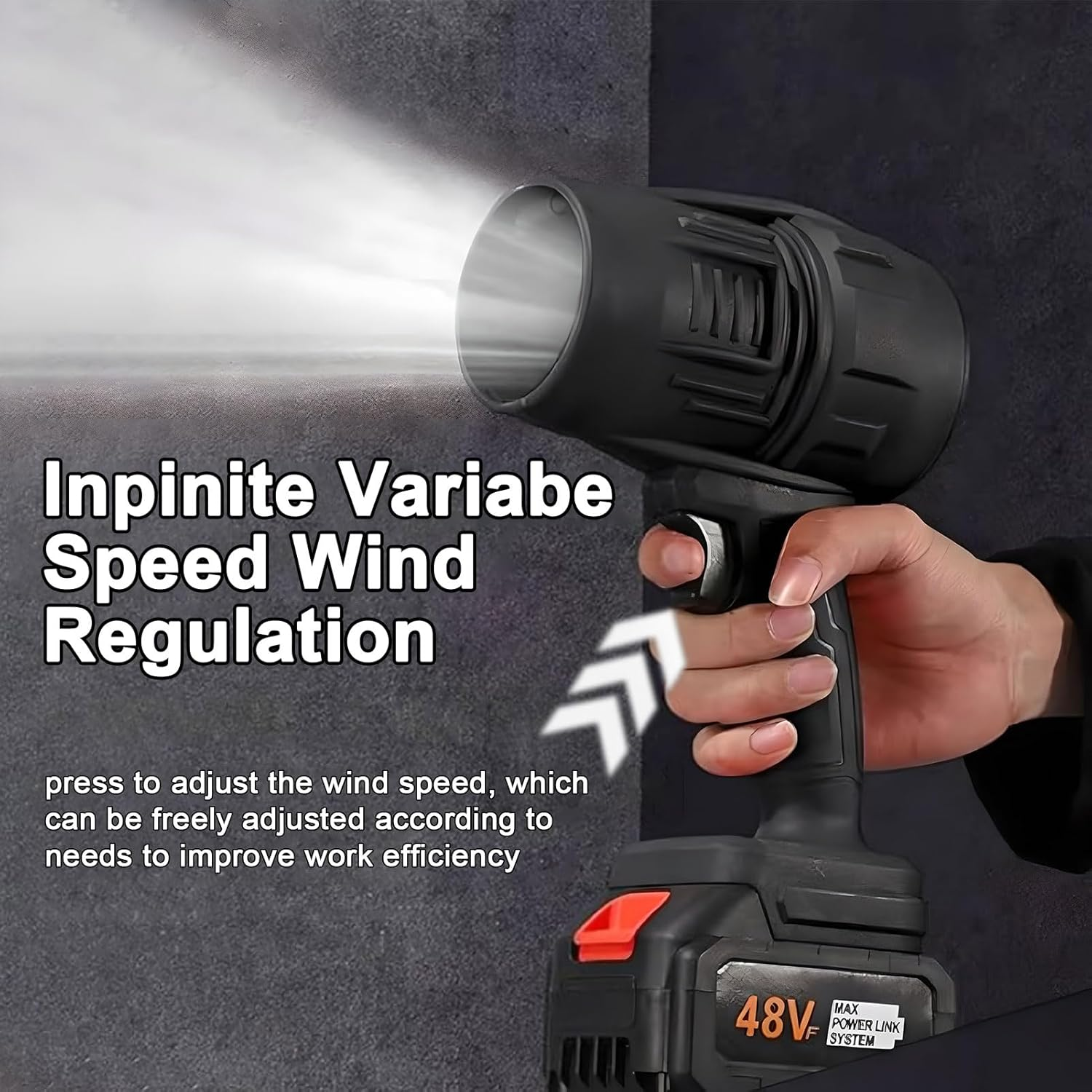 Portable Jet Blower, Cordless Leaf Blower with 2 Batteries and 1 Charger, 30000RPM Compressed Air Duster with Adjustable Air Speed, for Patio Lawn Blowing Leaves Dust Snow Cleaning Teal image number 4