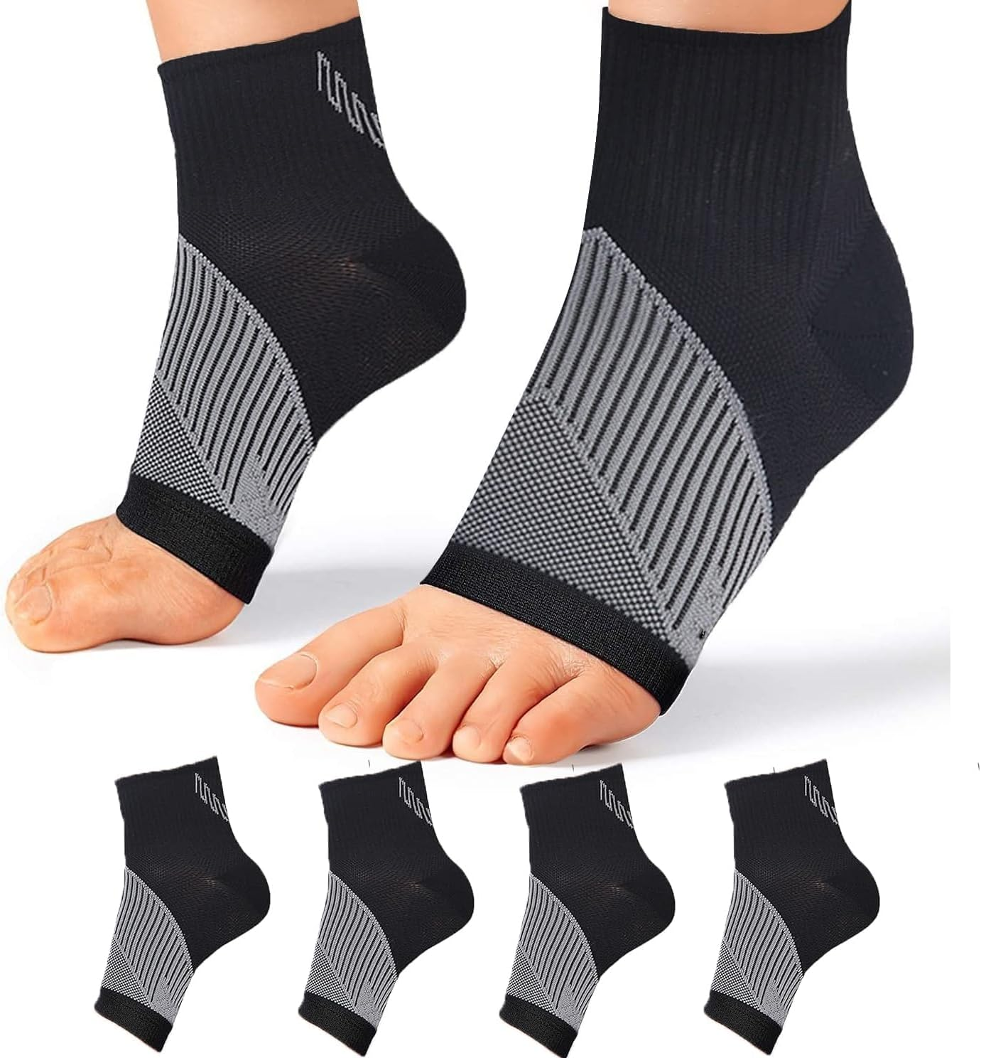 2 Pair Plantar Fasciitis Socks with Arch Support, Foot Care Ankle Brace Compression Sleeve, Eases Swelling & Heel Spurs, Ankle Brace Support, Increases Circulation