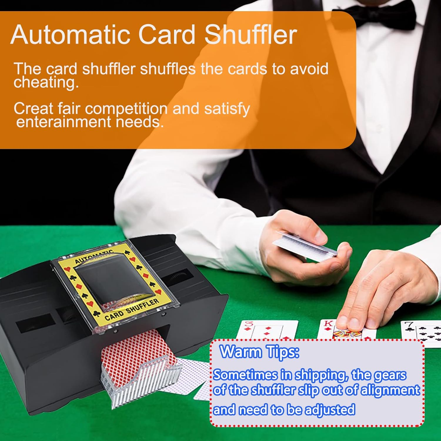 Card Shuffler, Automatic Card Shuffler 2 Deck, 6 Deck Electric Battery Operated Poker Card Shuffler 4 Deck Automatic for Playing Card, Family Party Poker, UNO, Phase 10 image number 5
