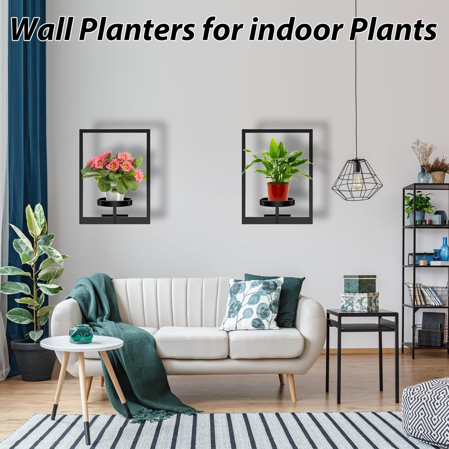 Wall Planters Indoor, Hanging Wall Planters for Indoor Plant Holder & Dried Flowers, 3 Pack Indoor Wall Decor Hanger Window Plant Shelves for Living Room Outdoor Entryway Decor image number 3