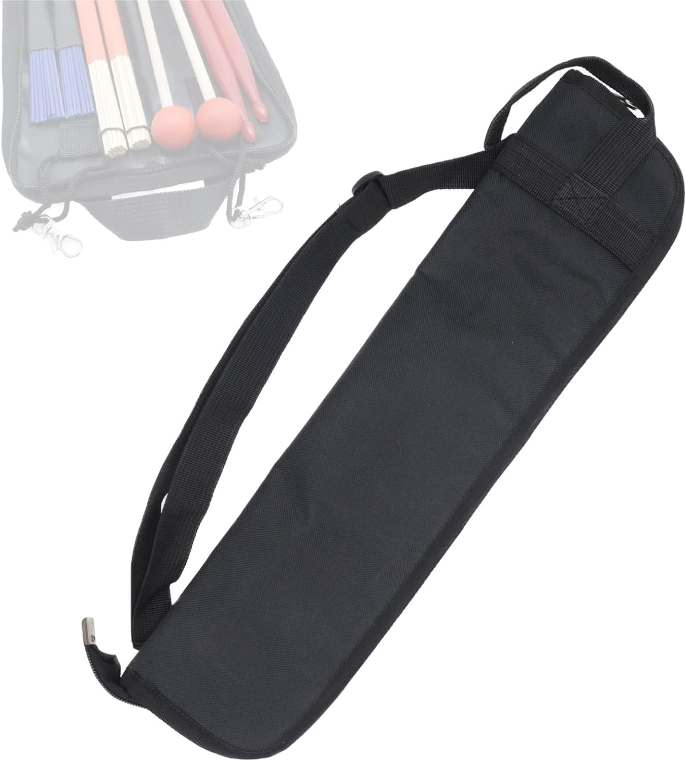 Portable Drumstick Storage Case, Small Hanging Holder with Hooks inside for Drum Set Mallet and Percussion Sticks