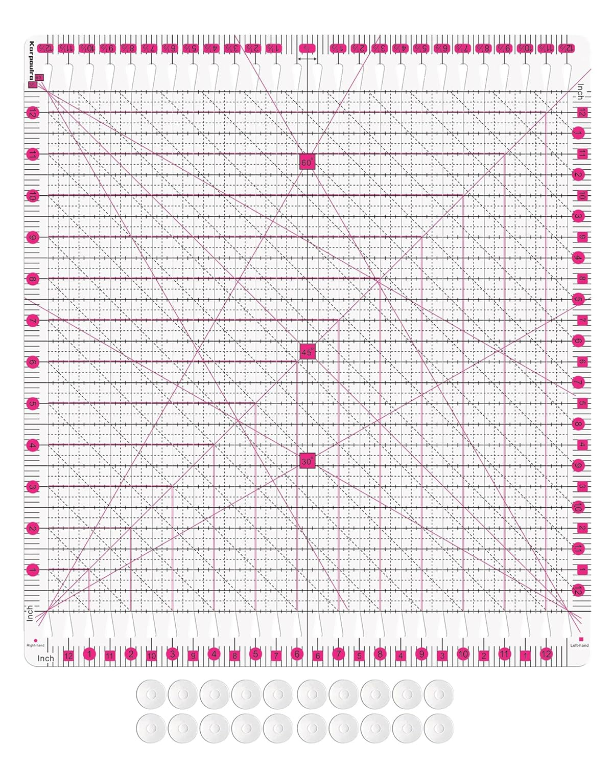 Quilting Ruler- 12.5 * 12.5" Slotted Rulers for Quilting and Sewing Quilt Strip Rulers for Fabric Precise Cutting image number 5