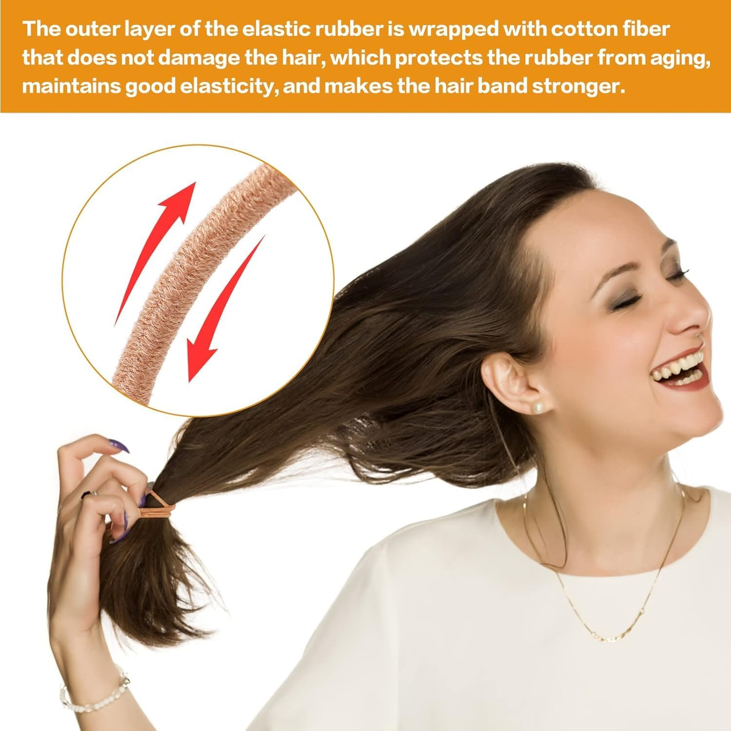 100Pcs Elastic Hair Bands, Small Elastic Hair Bobbles for Women, 2Mm Thin Hair Tie for Kids, Soft Hair Bands Withou Metal, Elastic Ponytail Holder (Pink) image number 3