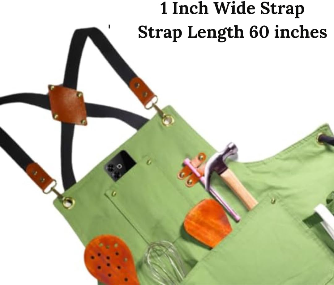 Heavy Duty Cotton Apron for Men & Women| Suitable for Home Kitchen | Triple Layer Waterproof Apron | Adjustable Strap for Chefs, Painters and Many More image number 4