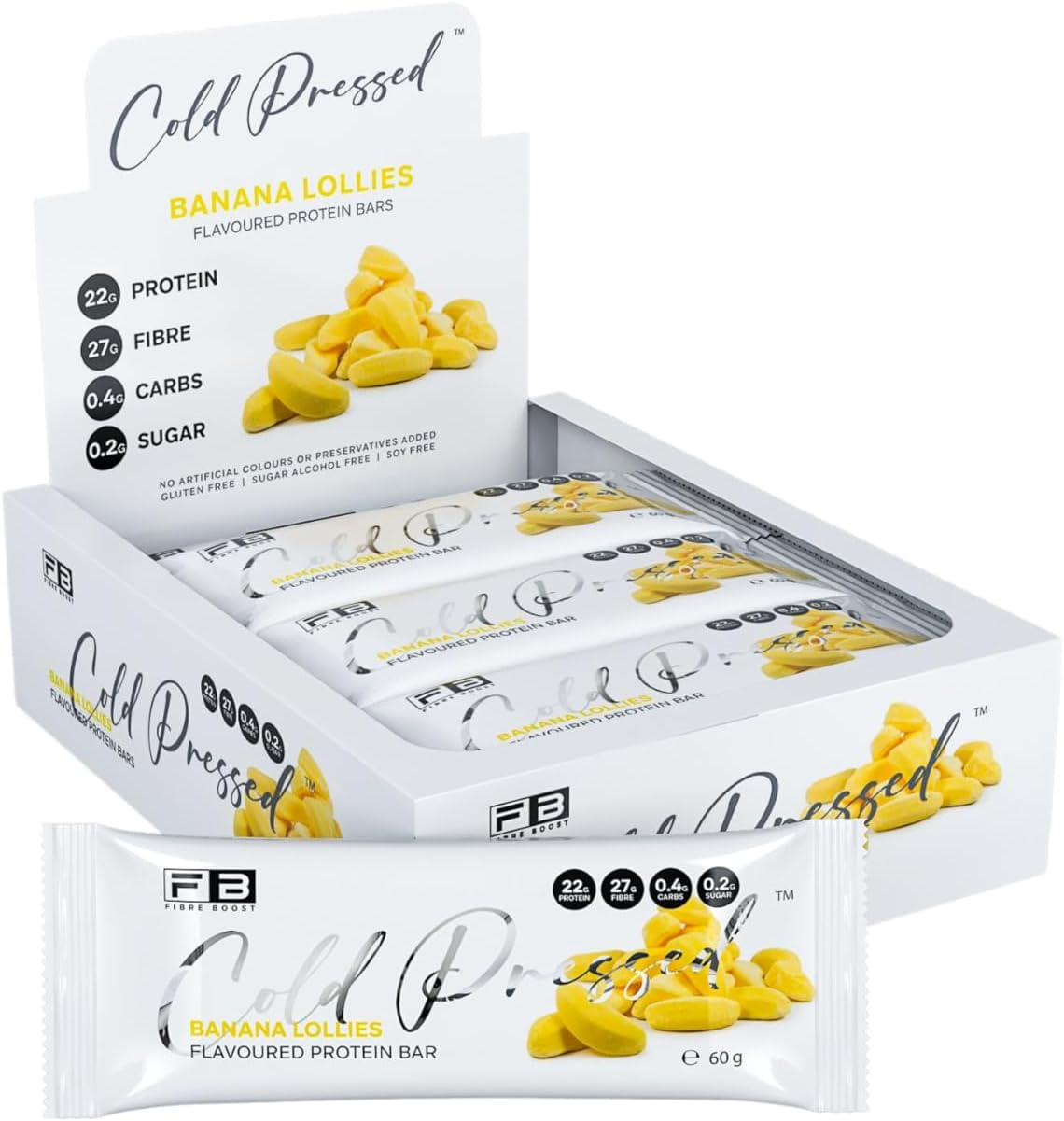 Fibre Boost Cold Pressed Banana Lollies Flavoured Protein Bar