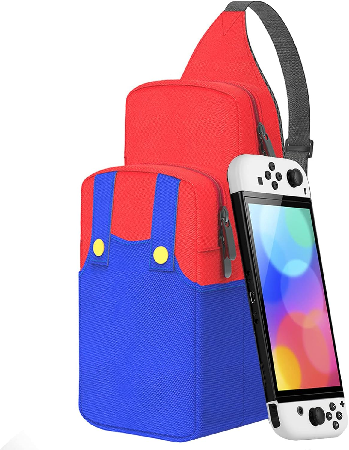 Cute Travel Bag for Nintendo Switch/Lite/Oled/Steam Deck, Small Sling Portable Waterproof Backpack Carrying Crossbody Shoulder Chest Gaming Bag Case for NS SD Console Dock Joy-Cons Accessories Storage