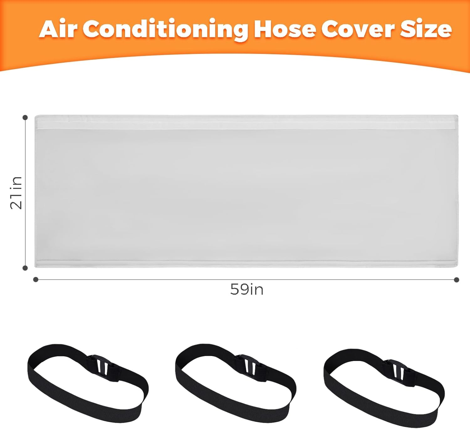 Portable Air Conditioner Hose Cover, Flexible and Thick Gray Insulated AC Hose Cover, Fits 5 Inch & 5.9 Inch Diameter Exhaust Hoses image number 5