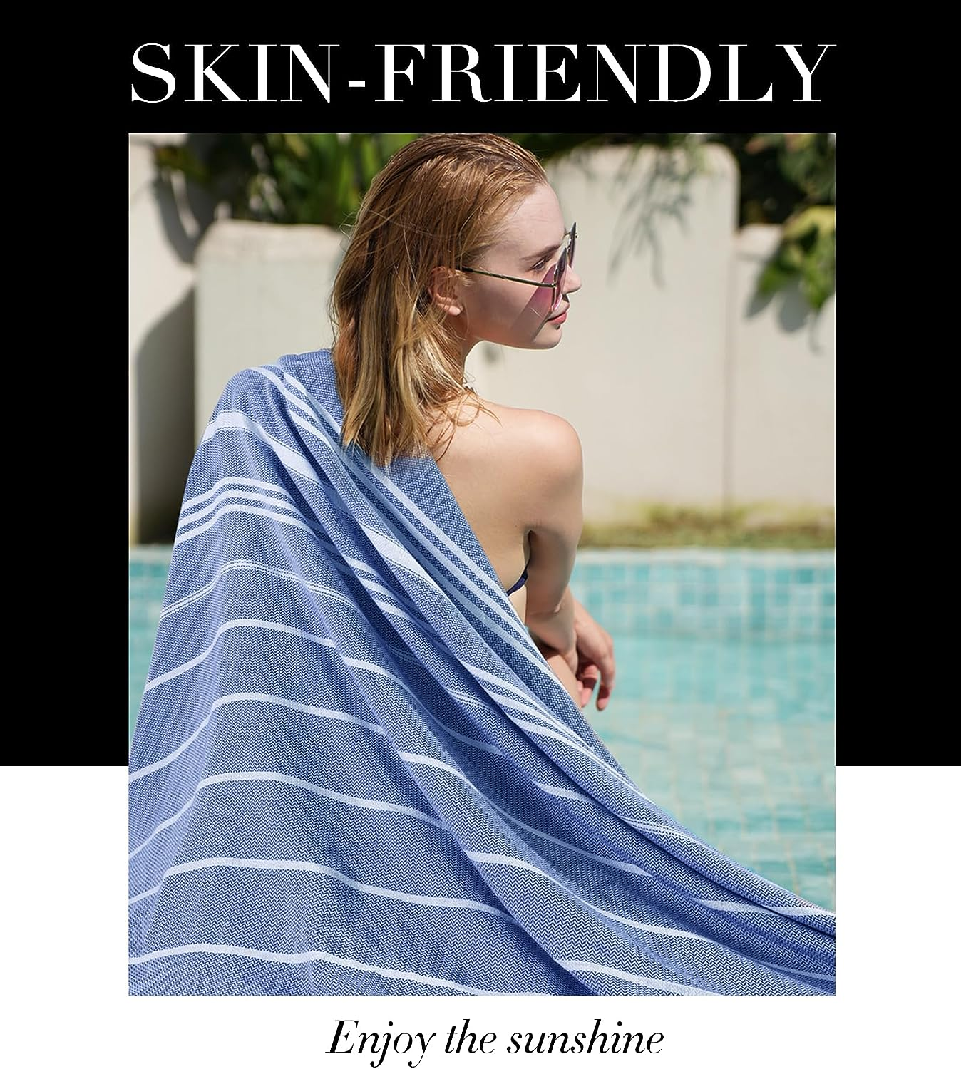 Giant Turkish Beach Towel Blanket Extra Large Boho Throw Blanket Jumbo Fast Drying Soft Thin Sandless Compact Oversized No Sand Repellent anti Resistant Repels Sandfree Chamois Women Men Adult Gifts