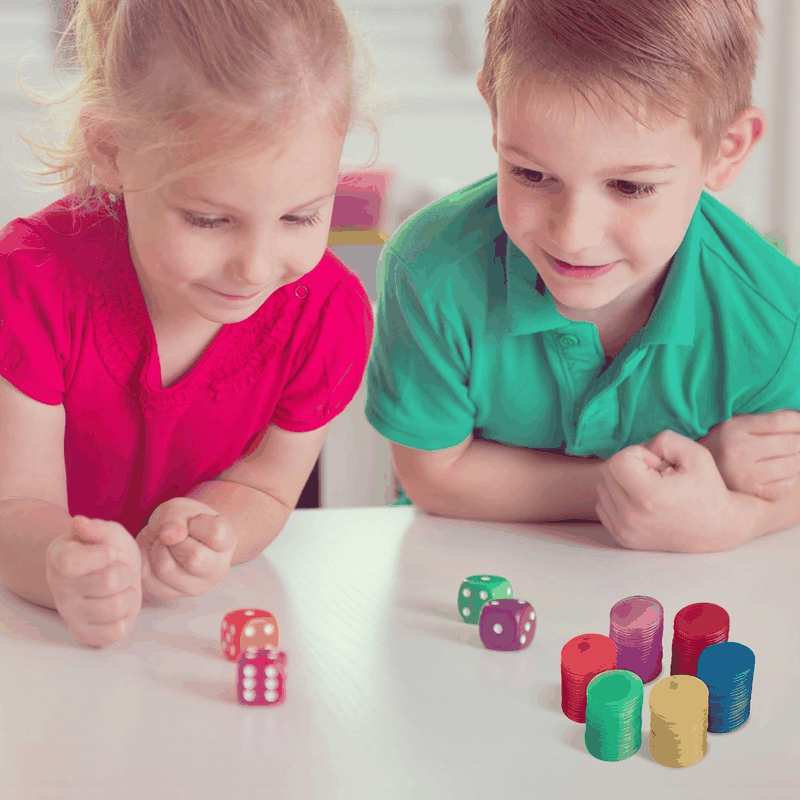 Shappy 120 Pieces Transparent Color Counters Counting Bingo Chips Plastic Markers with Storage Bag (Multicolored) image number 2