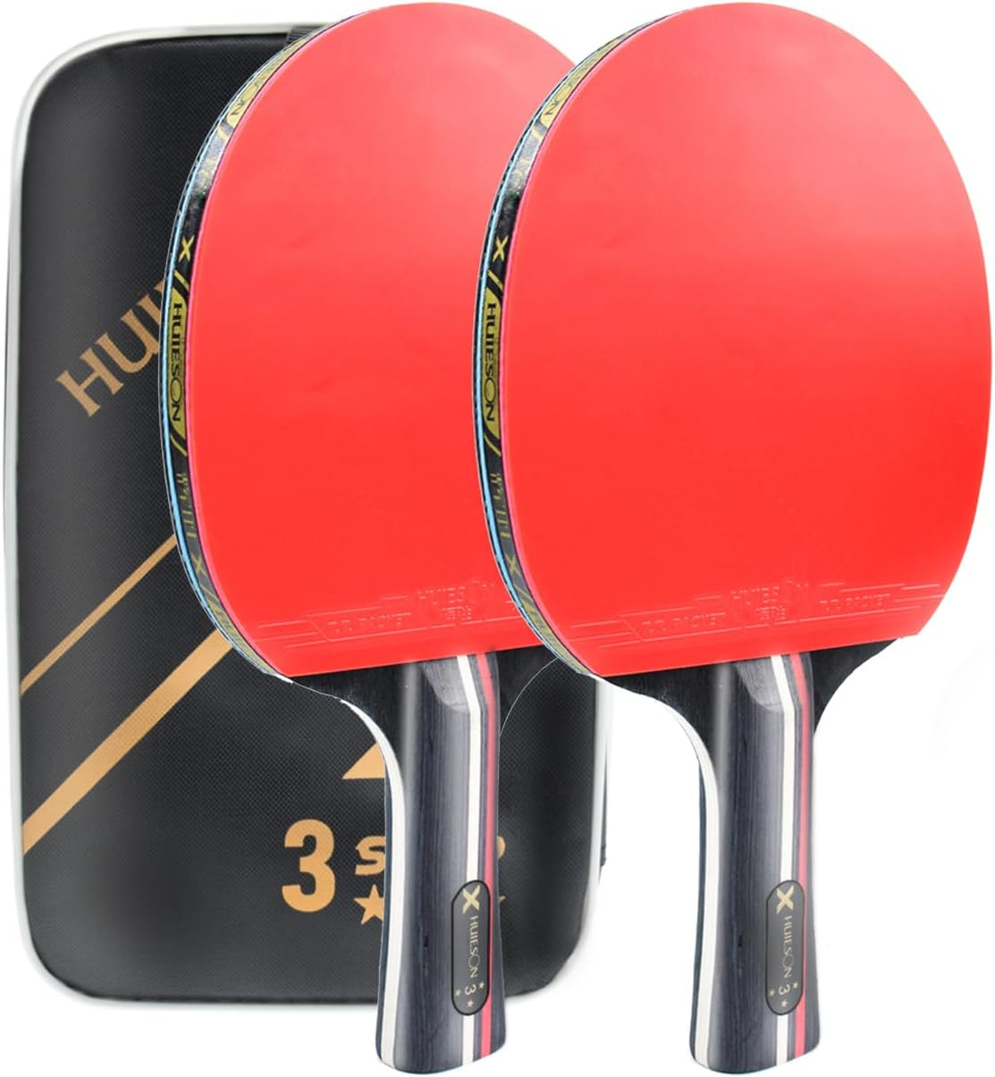 Premium Ping Pong Paddle Set, Table Tennis Racket Set Soft Sponge Rubber, Carry Bag Included