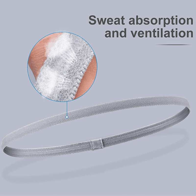 5 Pcs Lightweight Sports Elastic Headband, MH MOIHSING Non-Slip Thin Silicone Sweat Band, Newest Fitness Fashion Color Yoga Head Band Hair Accessories for Men Women Girls Teenagers for Working Out