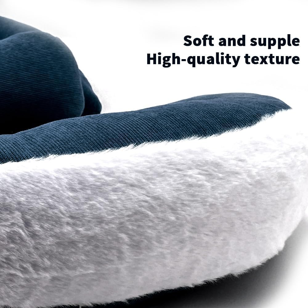 Pregnancy Pillow, Pregnancy Cushion for Sleep, Faux Fur Luxury Maternity Pillow Support for Pregnant Women, Pregnancy Must Haves, Side Sleeper Pillows, Blue