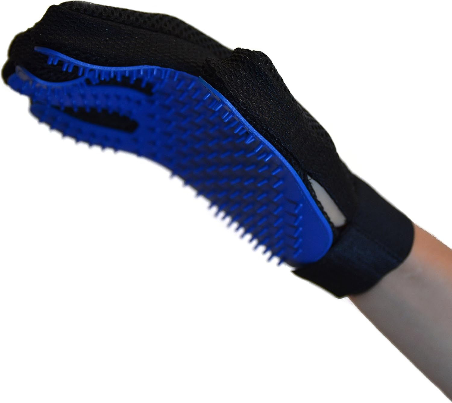 Zenify Pet Hair Remover Dog Grooming Glove Cat Brush Fur Removal Groomer Supplies for Short Haired Cats Puppy Dogs Horses Rabbits Massager Silicon Deshedding Mitt Efficient Gift (Blue 2 Pack)