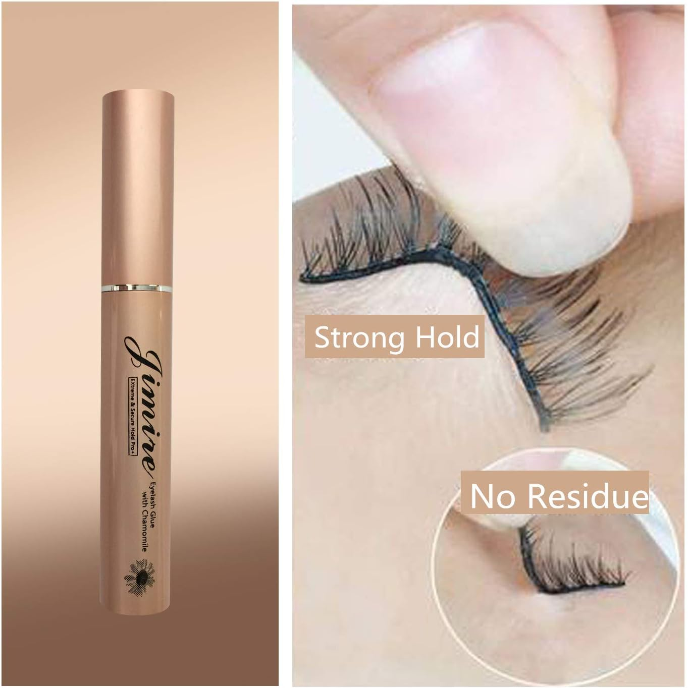 JIMIRE Eyelash Glue Clear | Secure Hold for False Eyelashes | Latex-Free Eyelash Adhesive with Chamomile Suitable for Sensitive Eyes image number 1