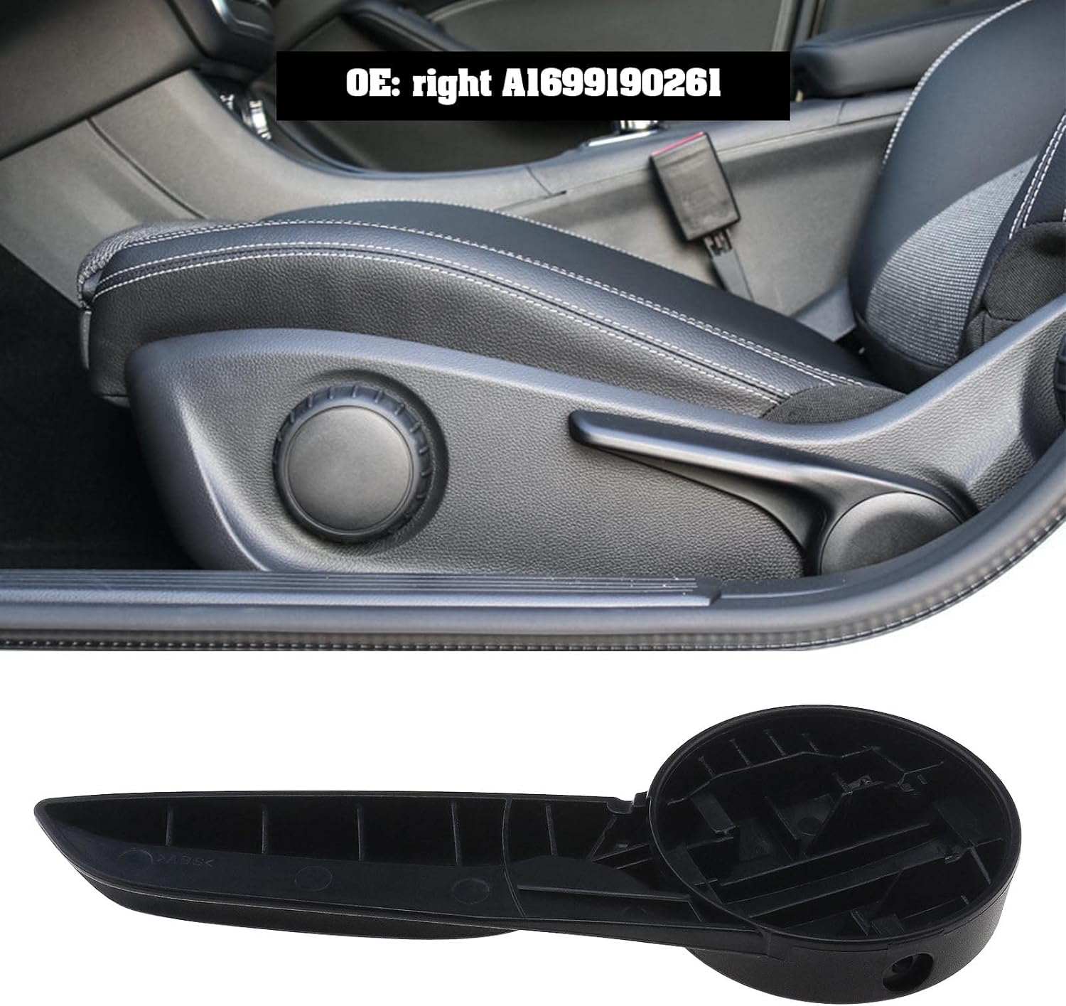 Emsea Right-Side Front Car Seat Adjustment Handles Lever Compatible with Mercedes-Benz A-Class W169 B-Class W245 W906 Sprinter Van Height Adjustment Handle A1699190261 Black image number 6
