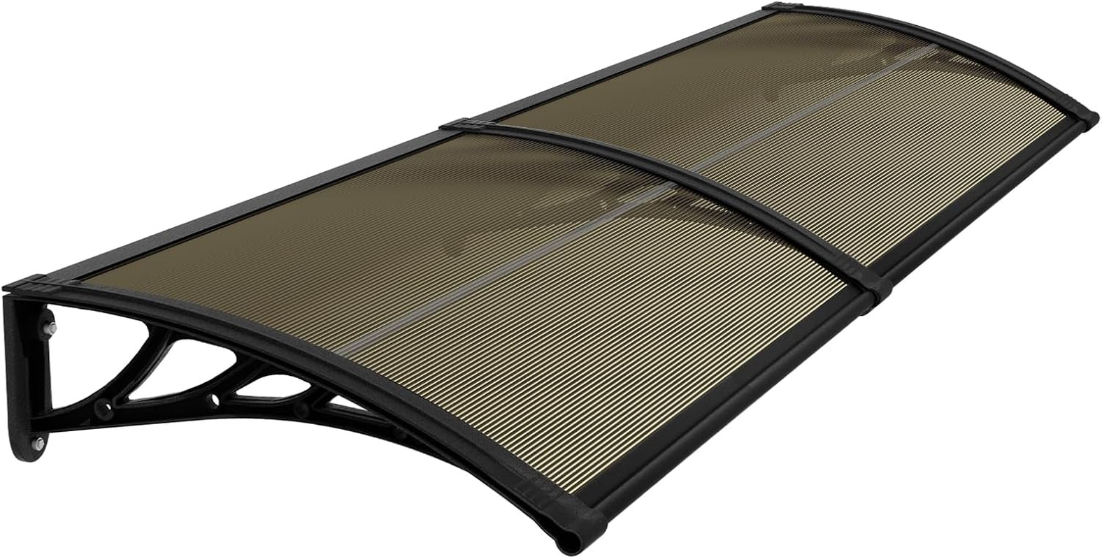 1M X 2M Brown Window Canopy Awning, Window Door Awning for Rain, Heavy Duty Window Awnings Sun Shade, Durable Door Awnings Rain Shelter, Reinforced Window Canopy with Black Bracket Outdoor image number 2