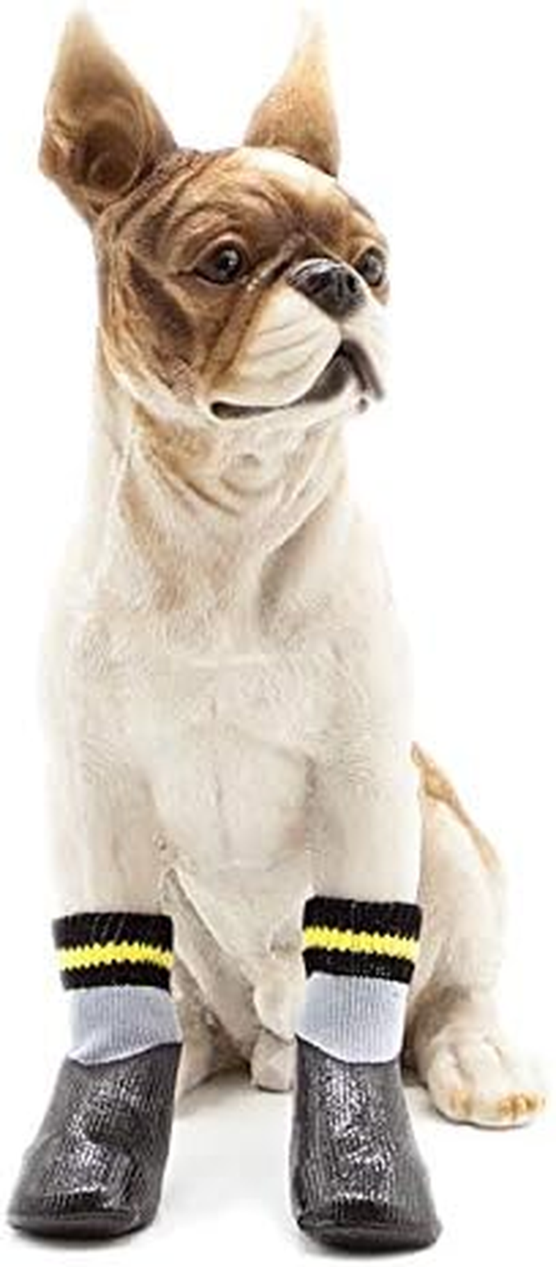 Anti Slip Dog Socks, Dog Boots for Hardwood Floors Prevent Licking, Traction Control Waterproof Rubber Sole Paw Protectors for Small Medium Large Dogs (Black, Medium) image number 4