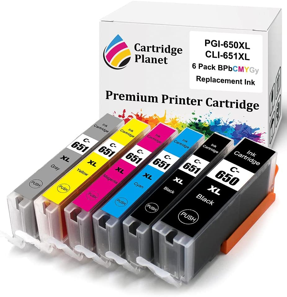 Cartridge Planet 6 Pack (1BK,1PBK,1C,1M,1Y,1GY) Compatible Ink for Canon PGI-650XL CLI-651XL PGI650XL CLI651XL for Canon IP8760 MG6360 MG7160 MG7560