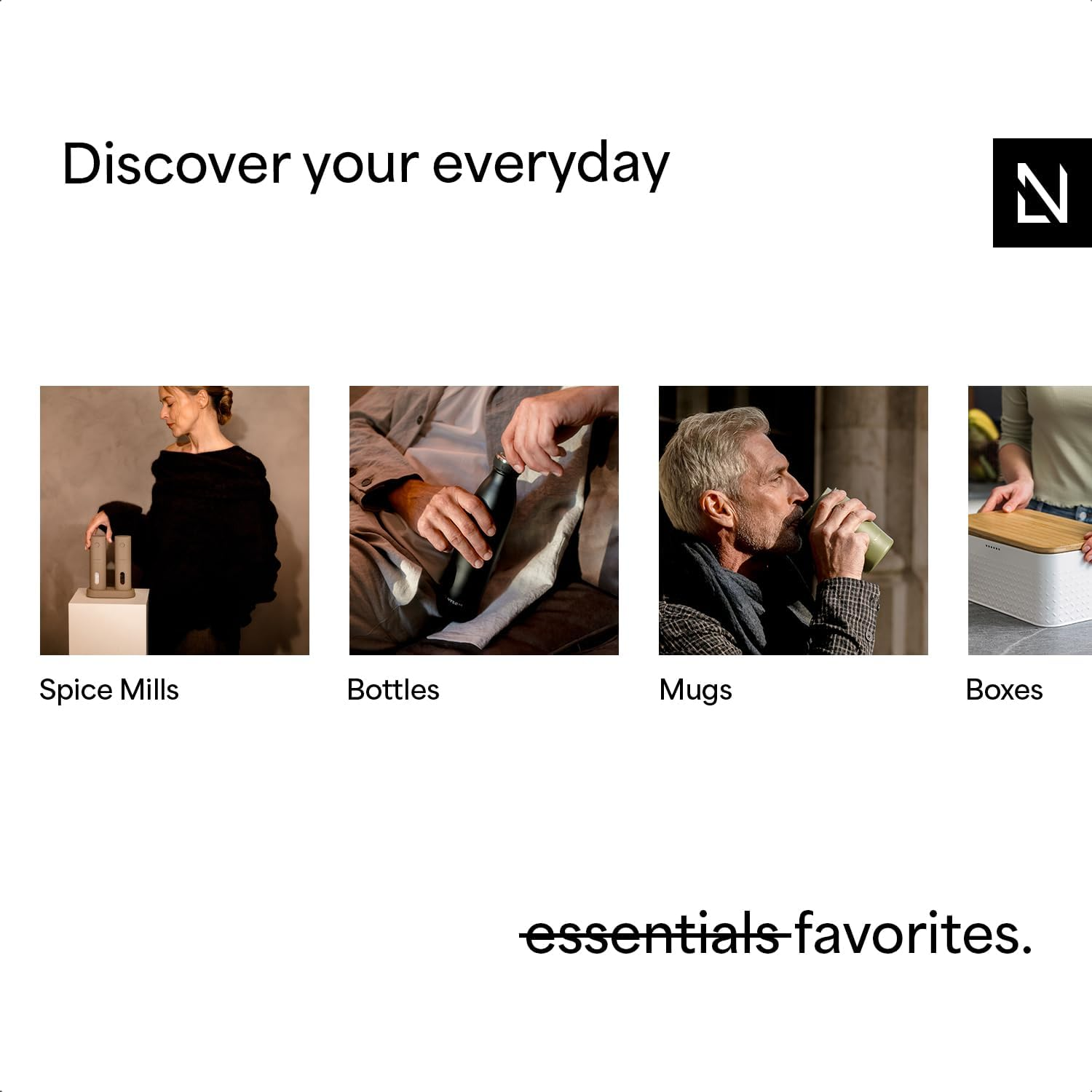 LARS NYS&Oslash;M Salt and Pepper Grinder Set, Manual Salt and Pepper Mills with Adjustable Ceramic Grinder, Design Spice Shaker Set (Carbon Black) image number 2