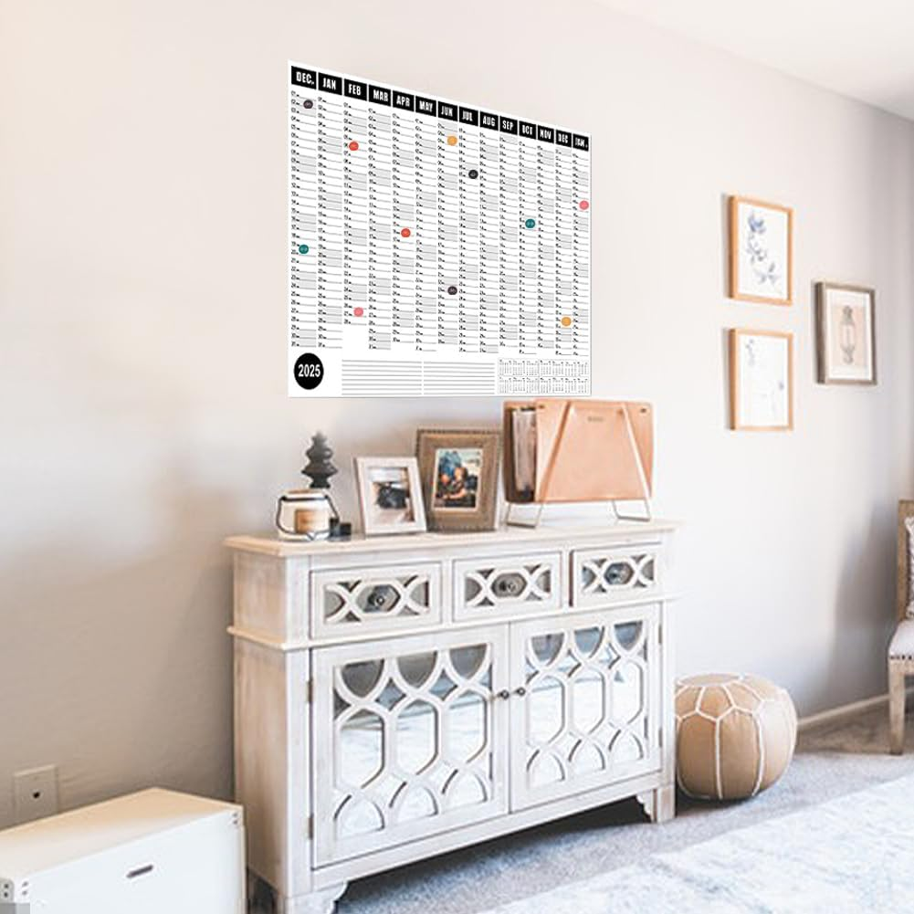 2025 Wall Calendar, 29" X 20" Large Laminated Annual Yearly Planner image number 3