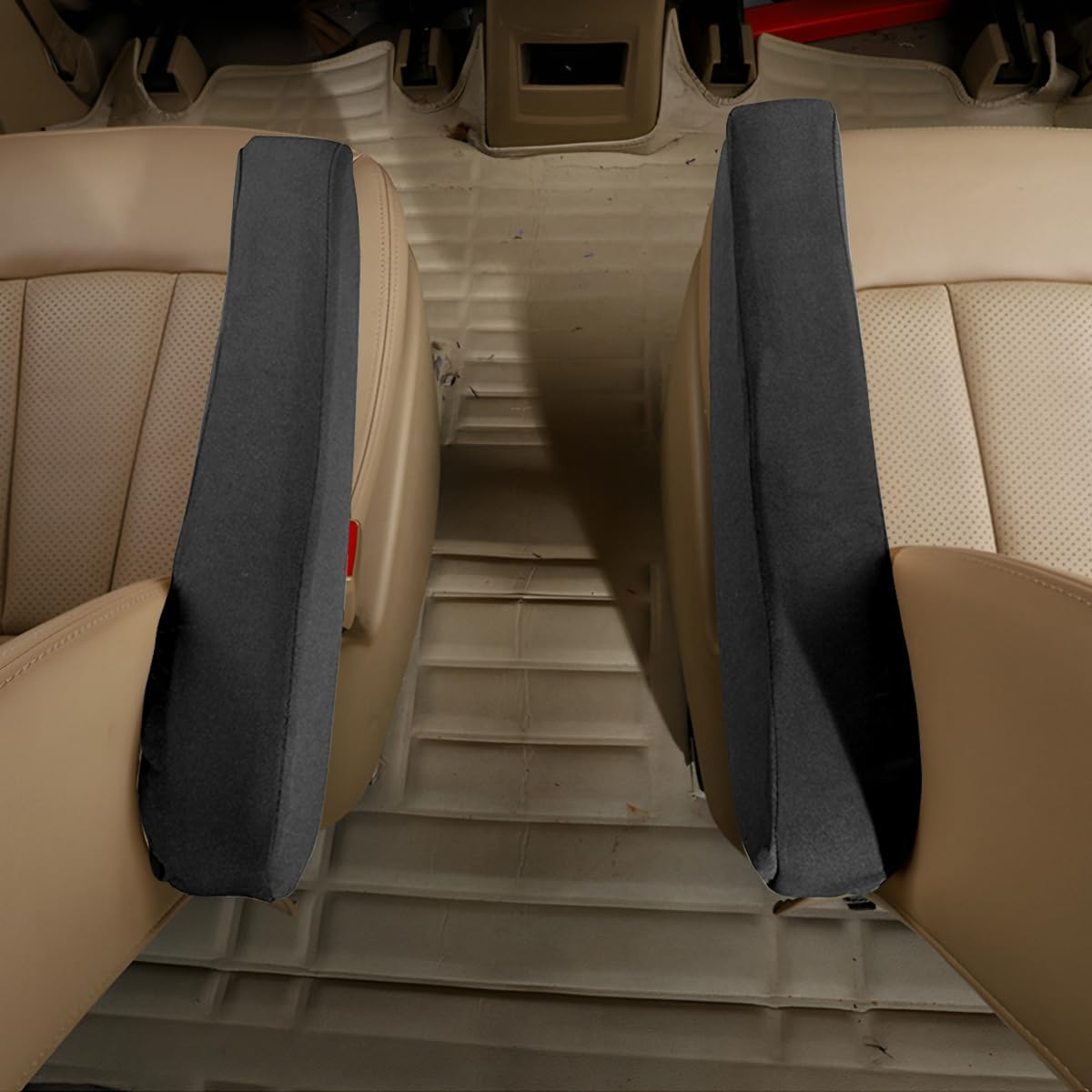 AUCELI 2 Pcs Car Front Seat Armrest Covers, Cloth Fabric Armrest Protectors, Direct Replacement Center Console Lid Armrest Cover Skin, Universal Accessories for Car, SUV, Truck and Van - Black image number 5