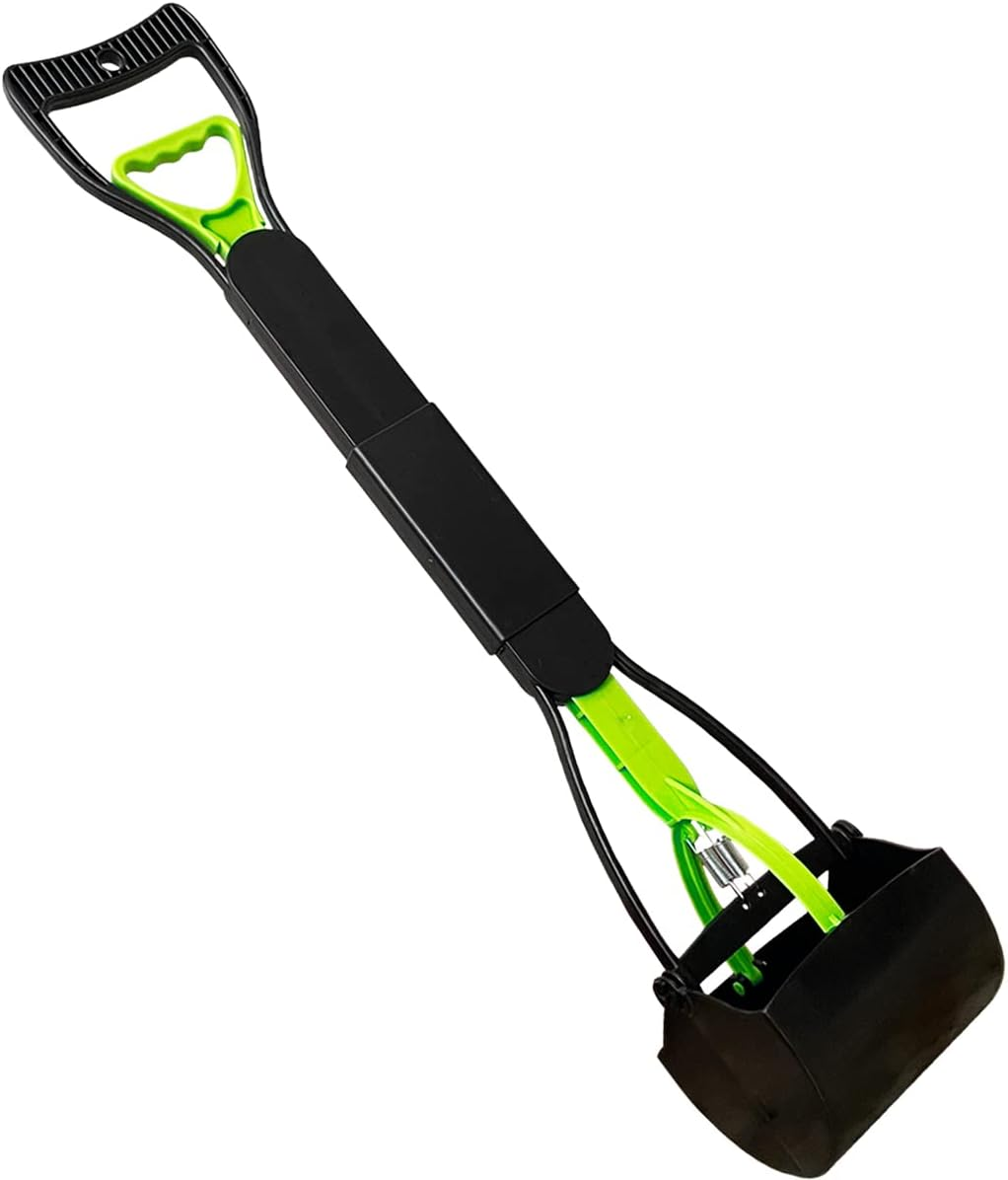 28" Large Pooper Scooper for Dogs, Heavy Duty Poop Scooper for Large Medium & Small Dog, Pet Dog Pooper Scooper for Grass & Gravel Pick Up - Dark Green image number 3