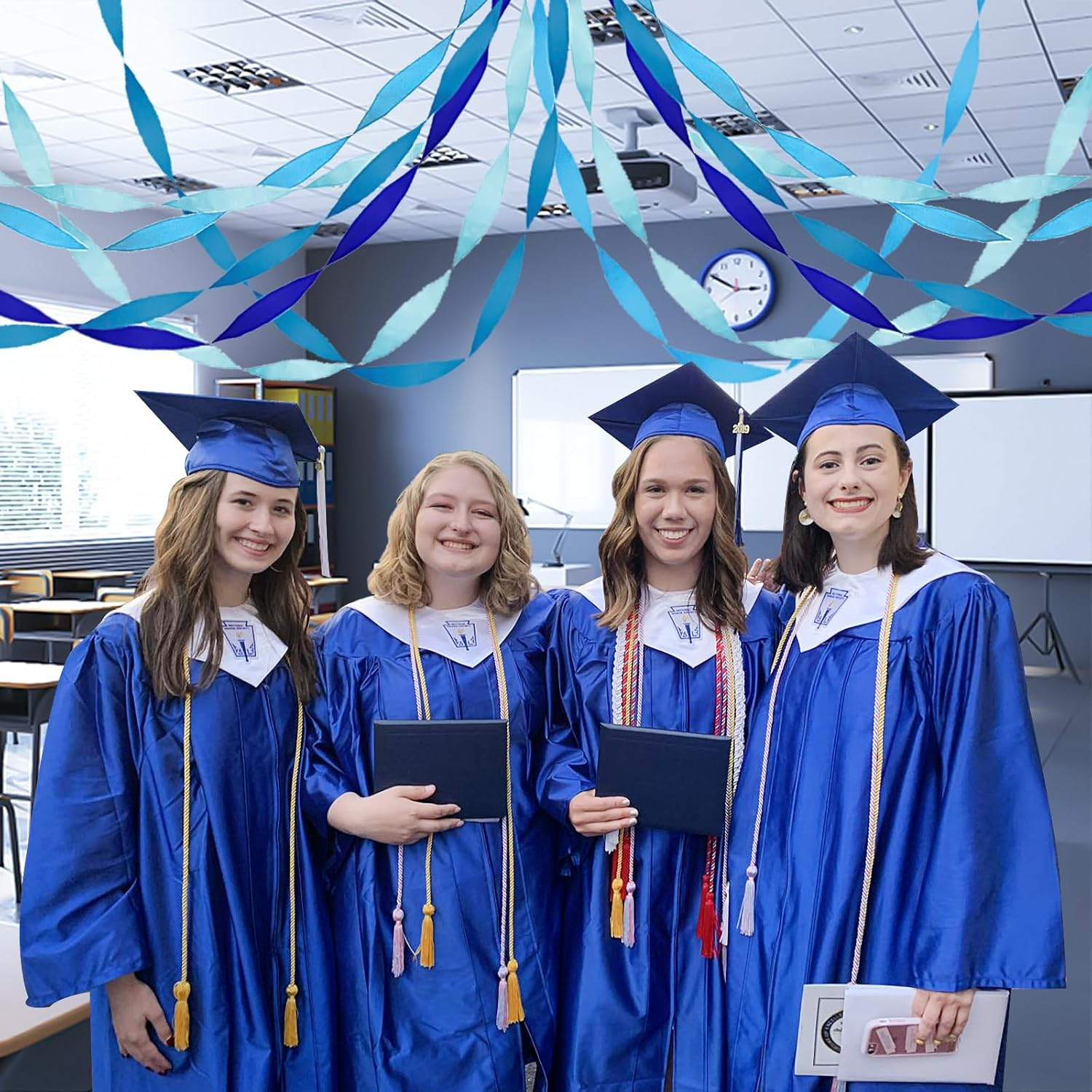 8 Rolls Gradient Blue Crepe Paper Streamer, 4 Colors - 82 Ft Streamers for Wedding, Birthday, Baby Shower, Graduation, Bridal Shower - Purple image number 3