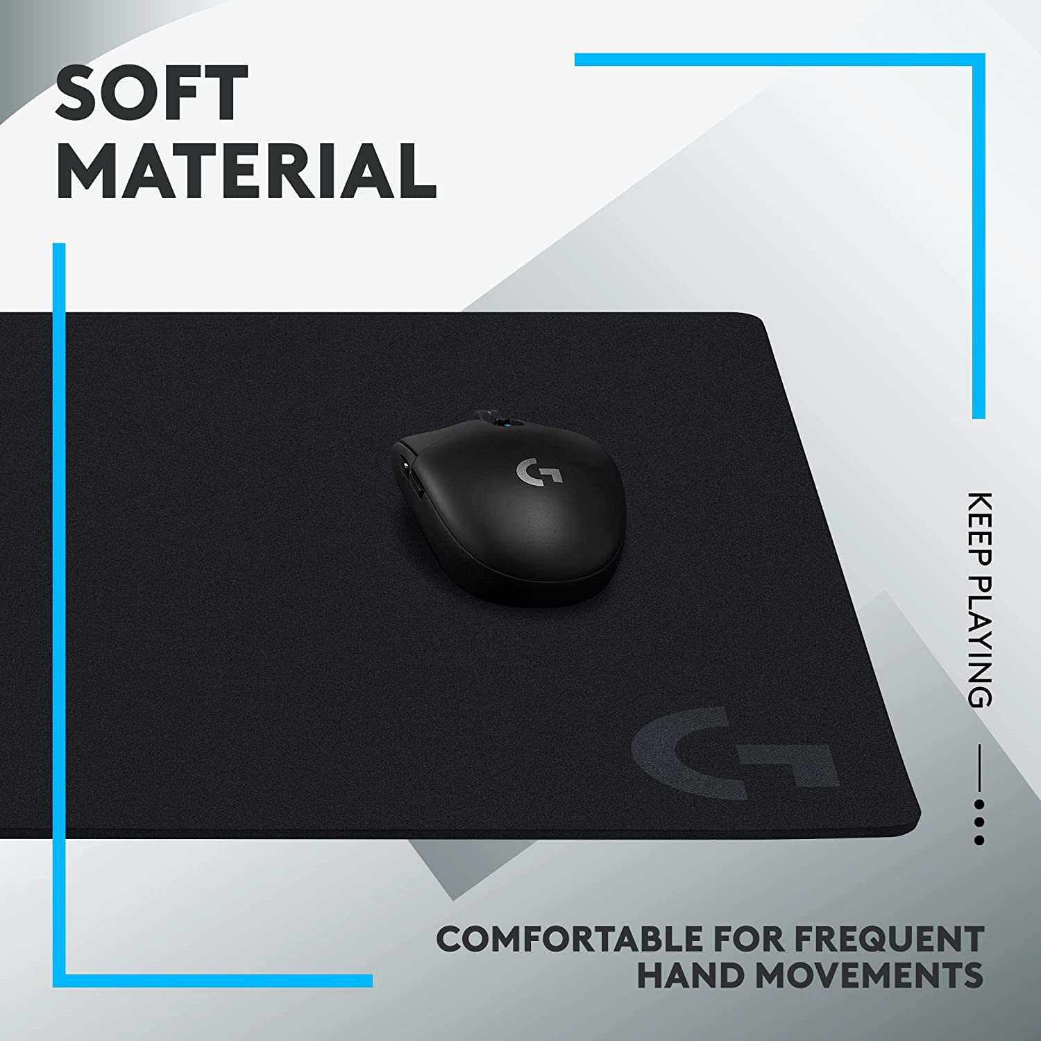 Logitech G640 Large Cloth Gaming Mouse Pad, Optimised for Gaming Sensors, Moderate Surface Friction, Non-Slip Mouse Mat, Mac and PC Gaming Accessories, 460 X 600 X 3 Mm image number 4