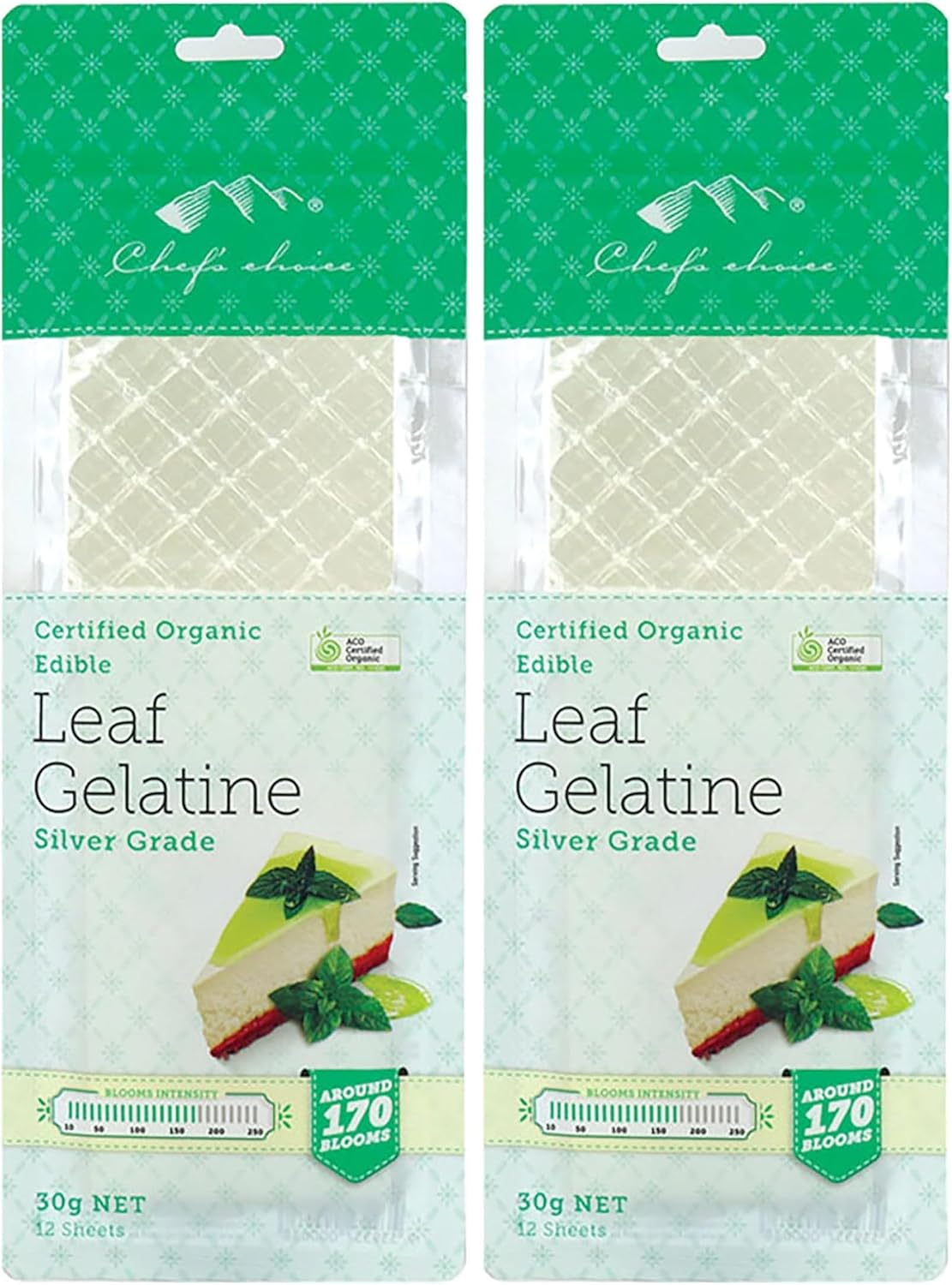 Chef'S Choice Gelatine Leaf Sheets Organic 30G (12 Sheets)