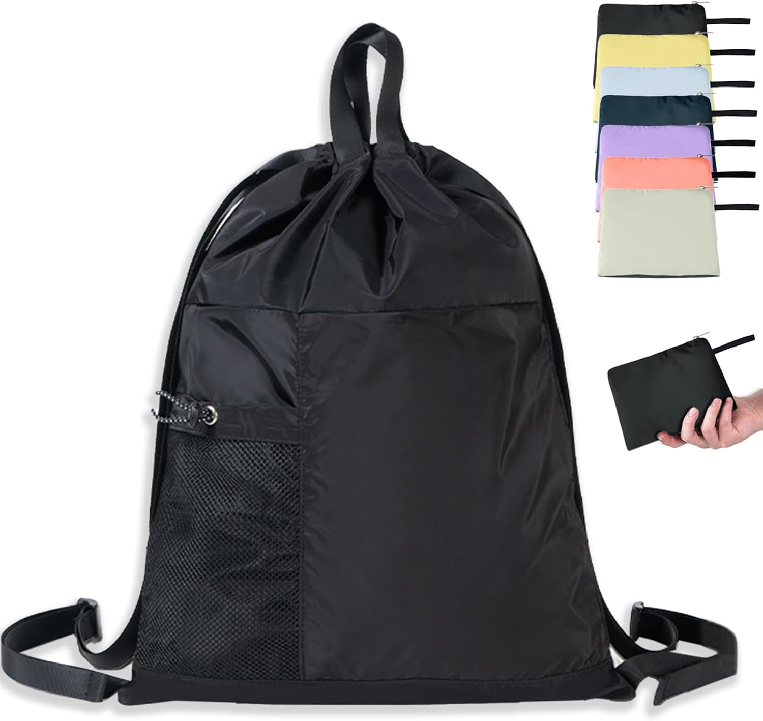 Packable Drawstring Travel Backpack, Hiking Swimming Waterproof Bags