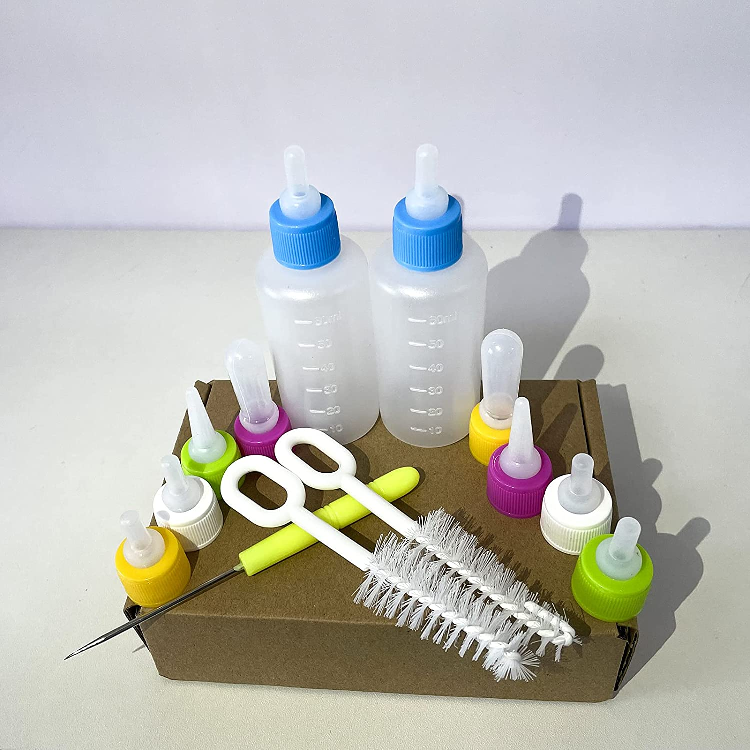 Pet Bottle Kit, Squeeze Liquid Replaceable Silicone Teat for Newborn Kittens, Puppies, Rabbits, Small Animals Replacement Teat Cat Feeding Bottle Feeding Tool image number 6