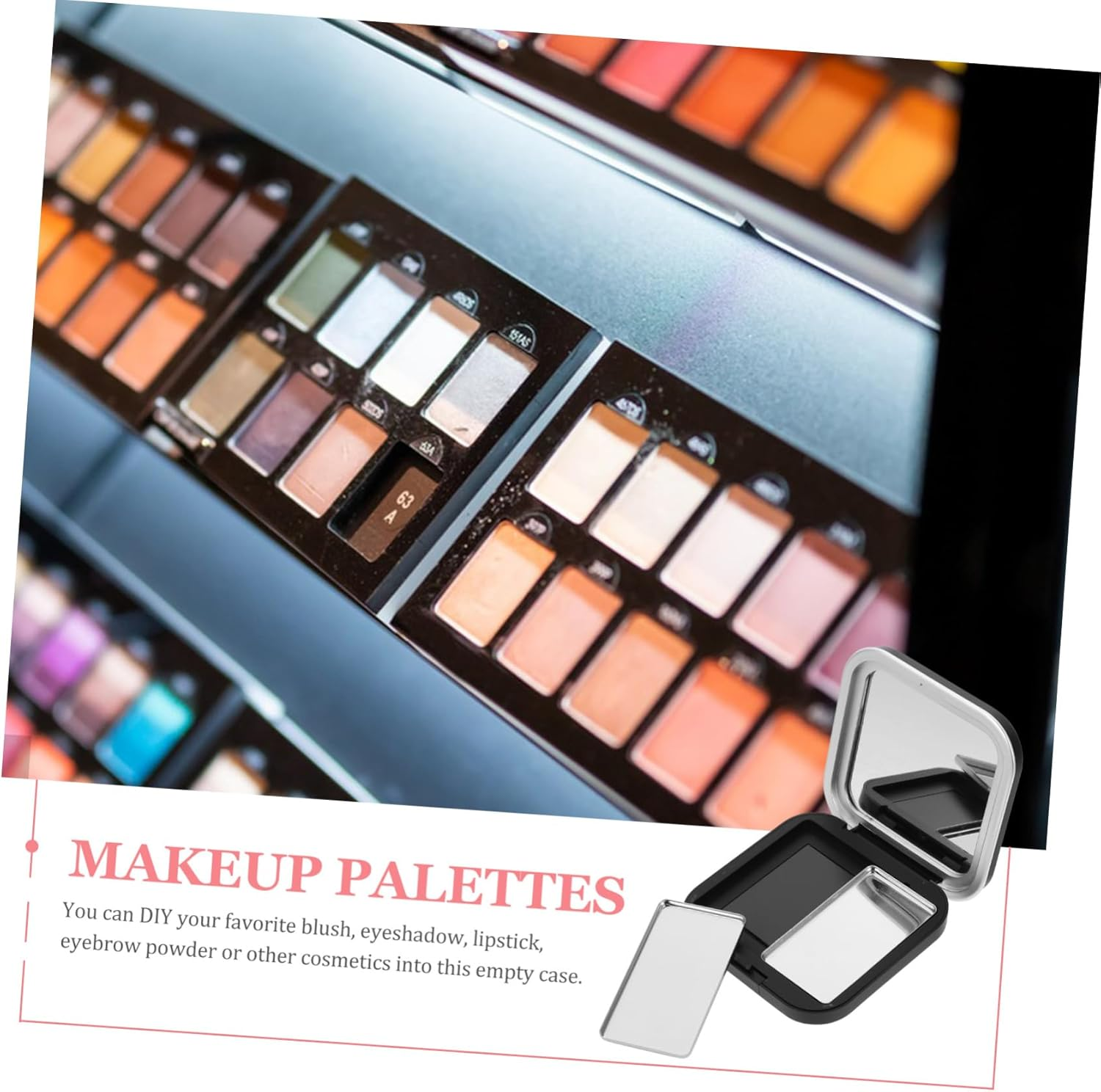 Minkissy 2Pcs Eye Shadow Box Empty Eyeshadow Container Seinte Makeup Eyeshadow Sample Containers Cosmetic Lipstick Tray Compact Eyeshadow Palettes Fixies Travel Loose Powder Iron Blush - Black image number 4