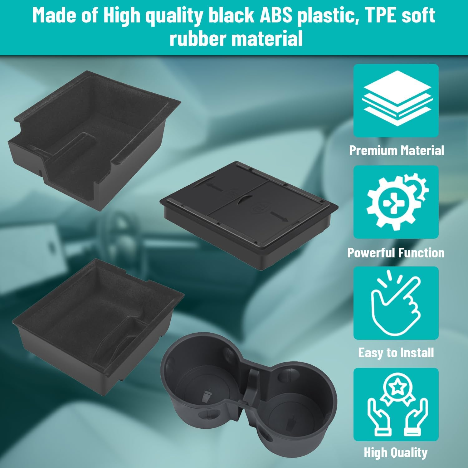 Tesla Model Y/3 Accessory 2024 2023 2022 Australia - Centre Console Tray Organiser | Tesla Model Y Cup Holder | Storage Box I Silicone Cup Holder image number 6