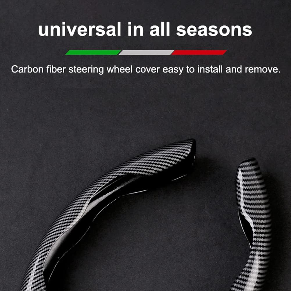 Car Steering Wheel Cover Carbon Fiber Universal Automobile Interior Accessories image number 4