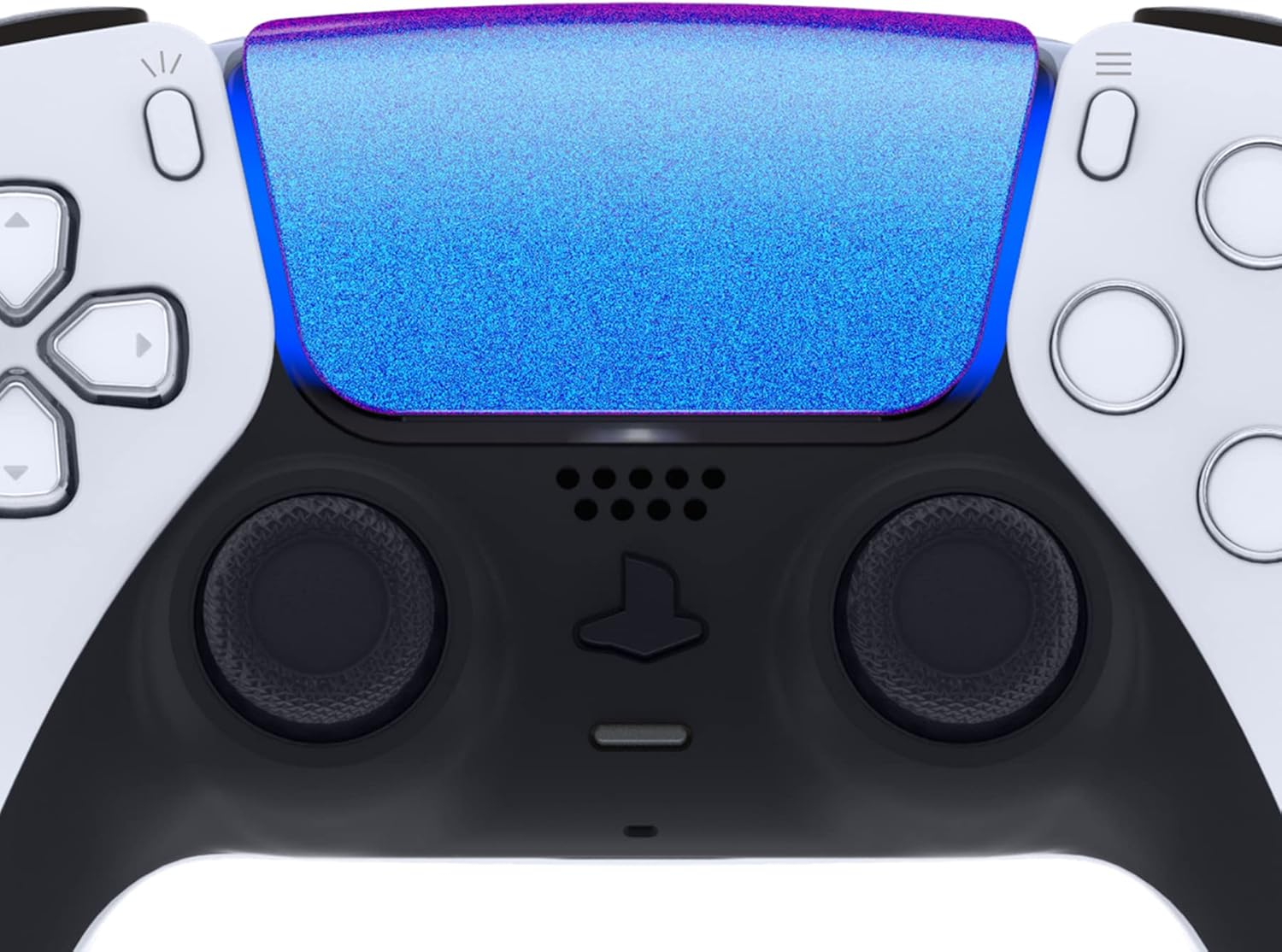 Extremerate Chameleon Purple Blue Replacement Touchpad Cover Compatible with Ps5 Controller BDM-010 020 030 040 050, Custom Part Touch Pad Compatible with Ps5 Controller - without Controller - Chrome Blue image number 5